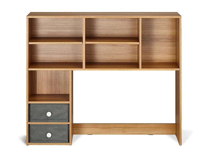 Biblioteczka Biurkowa SucceBuy. Organizer Drewniany 3-poziomowy. z 2 Szufladami z Tkaniny. do Biurka, Domu i Akademika, Do Biura