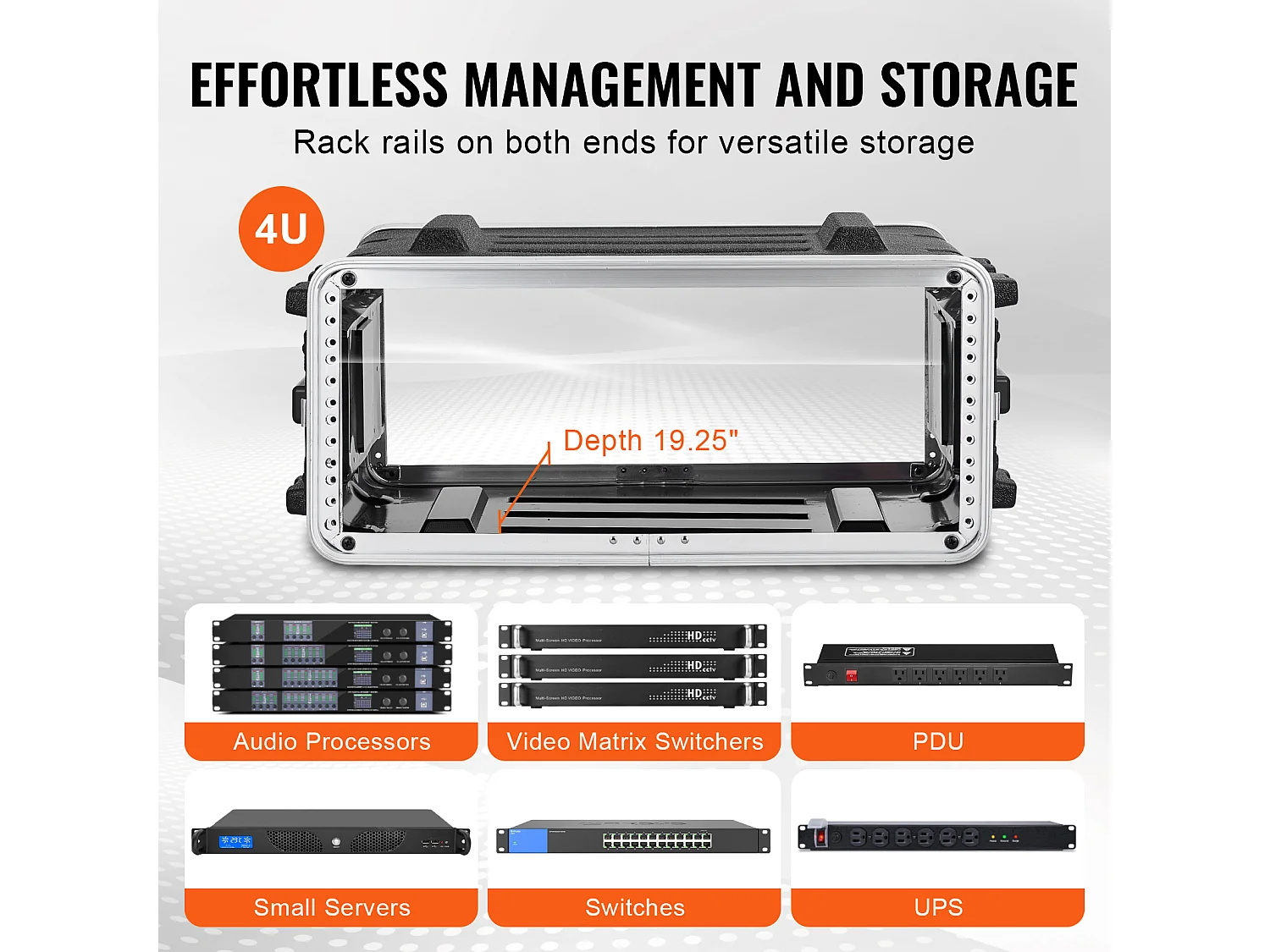 Armoire de Serveur Boîtier Rack 4U SucceBuy, Profondeur 48.26cm, Construction ABS, Armoire Serveur