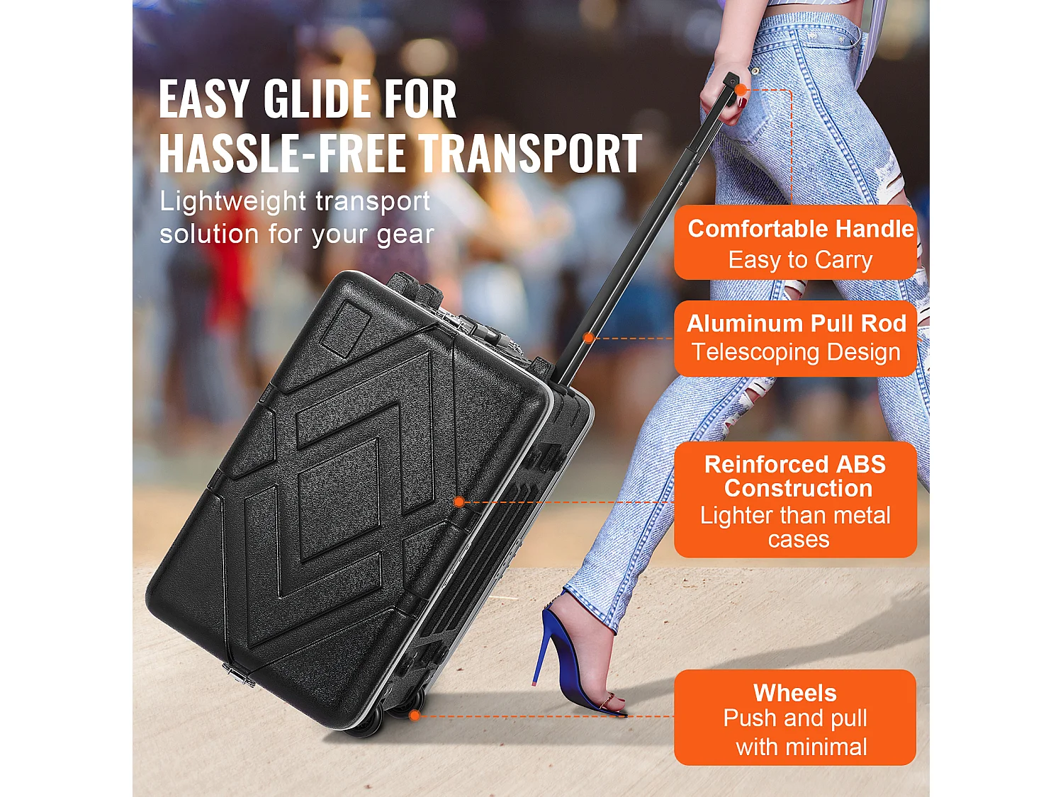 Armoire de Serveur SucceBuy 48.26cm Profondeur 6U Rack Case Poignée ABS, Armoire Robuste