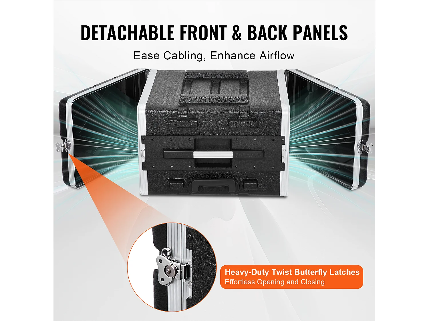 Armoire de Serveur SucceBuy 48.26cm Profondeur 6U Rack Case Poignée ABS, Armoire Robuste