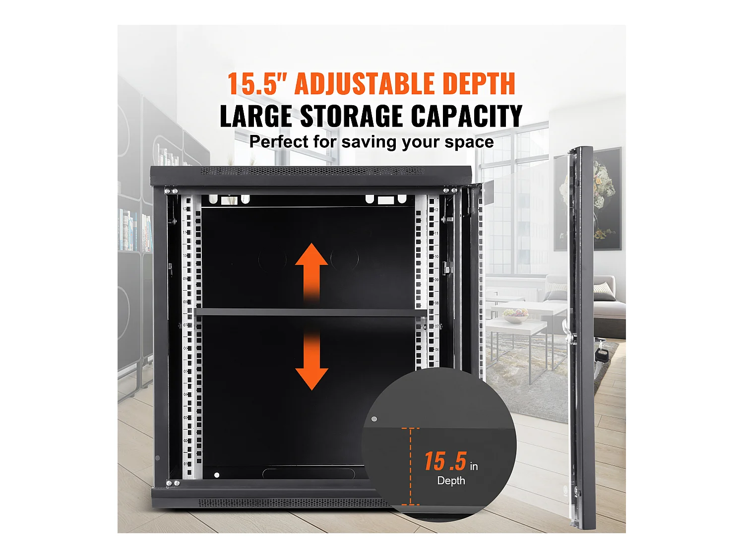 Rack de Serveur SucceBuy Boîtier Mural 12U pour Rack Réseau 39cm de Profondeur avec Porte Verrouillable