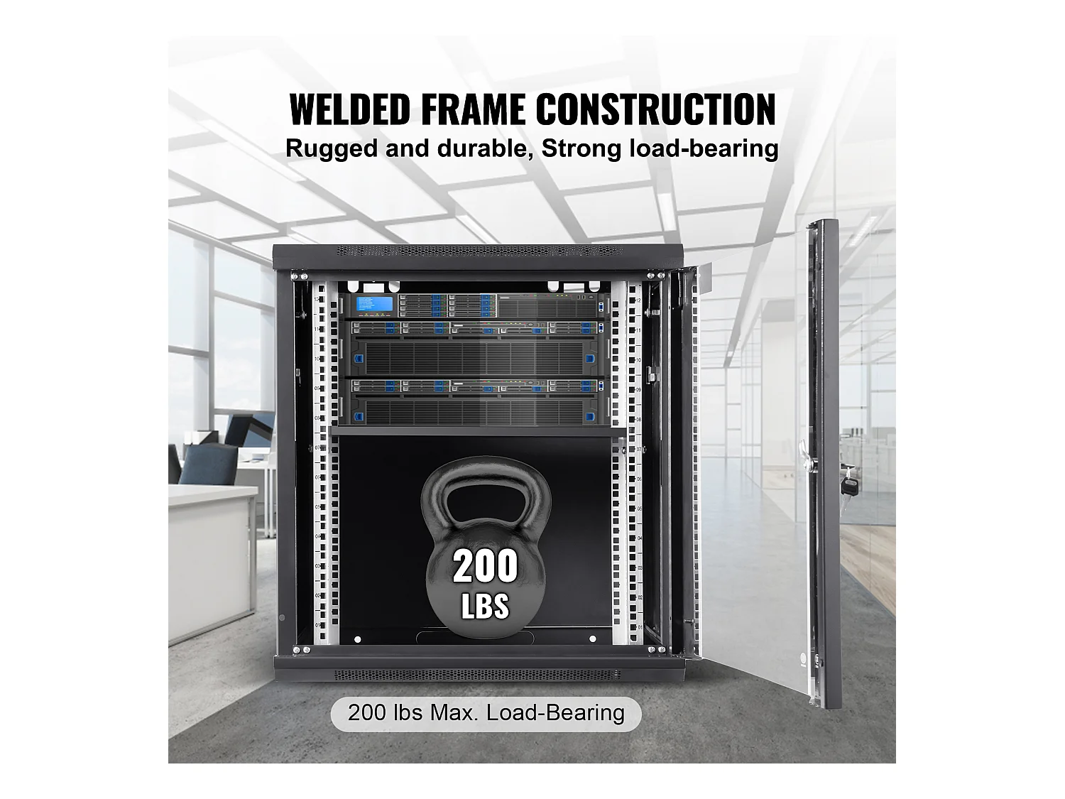 Rack de Serveur SucceBuy Boîtier Mural 12U pour Rack Réseau 39cm de Profondeur avec Porte Verrouillable