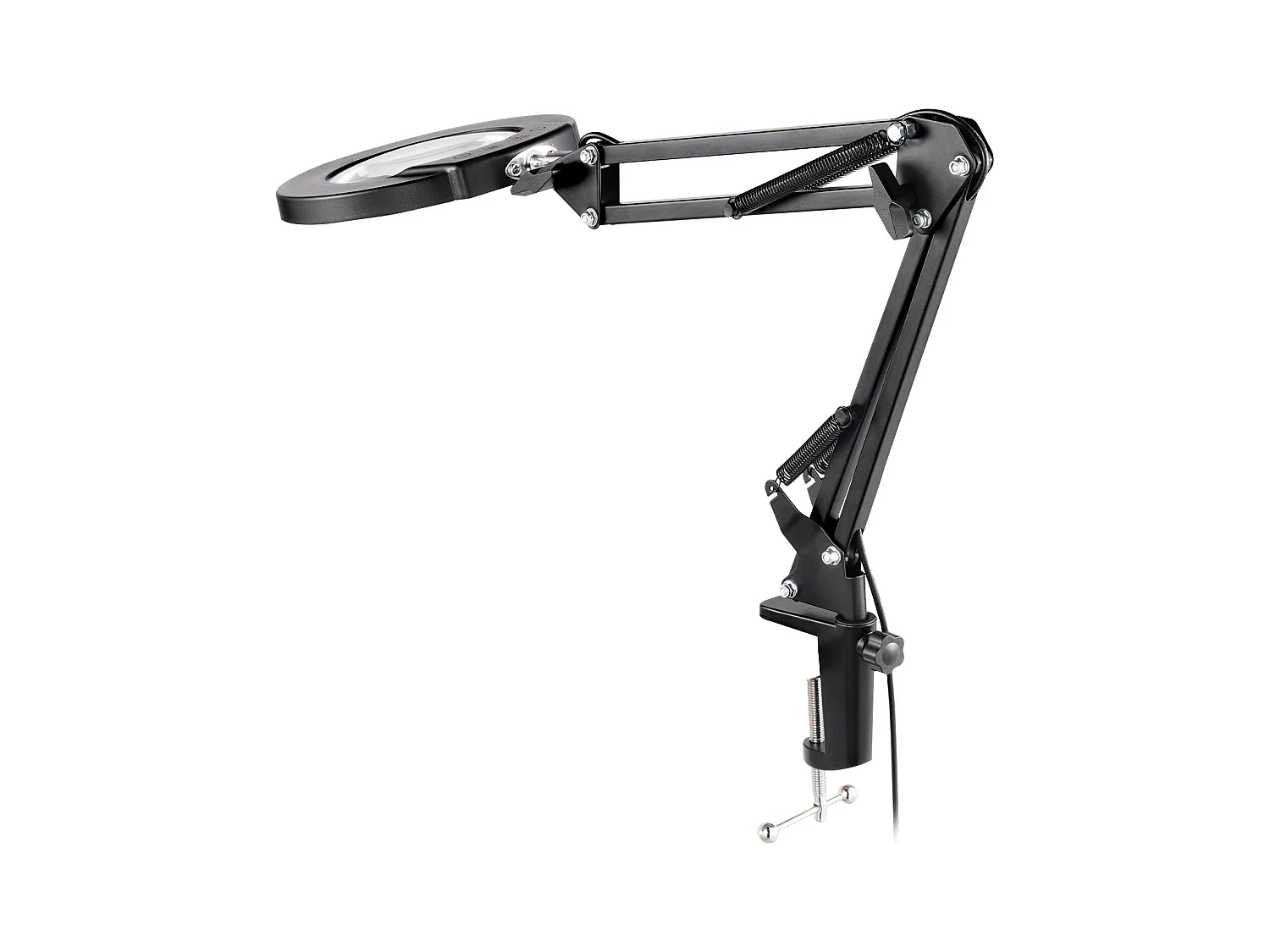 Loupe de Sol SucceBuy, 5X avec Lumière et Support LED 5 Modes de Couleur 3 en 1, Loupe sur Pied Réglable en Hauteur avec Lumière, Bras Flexible