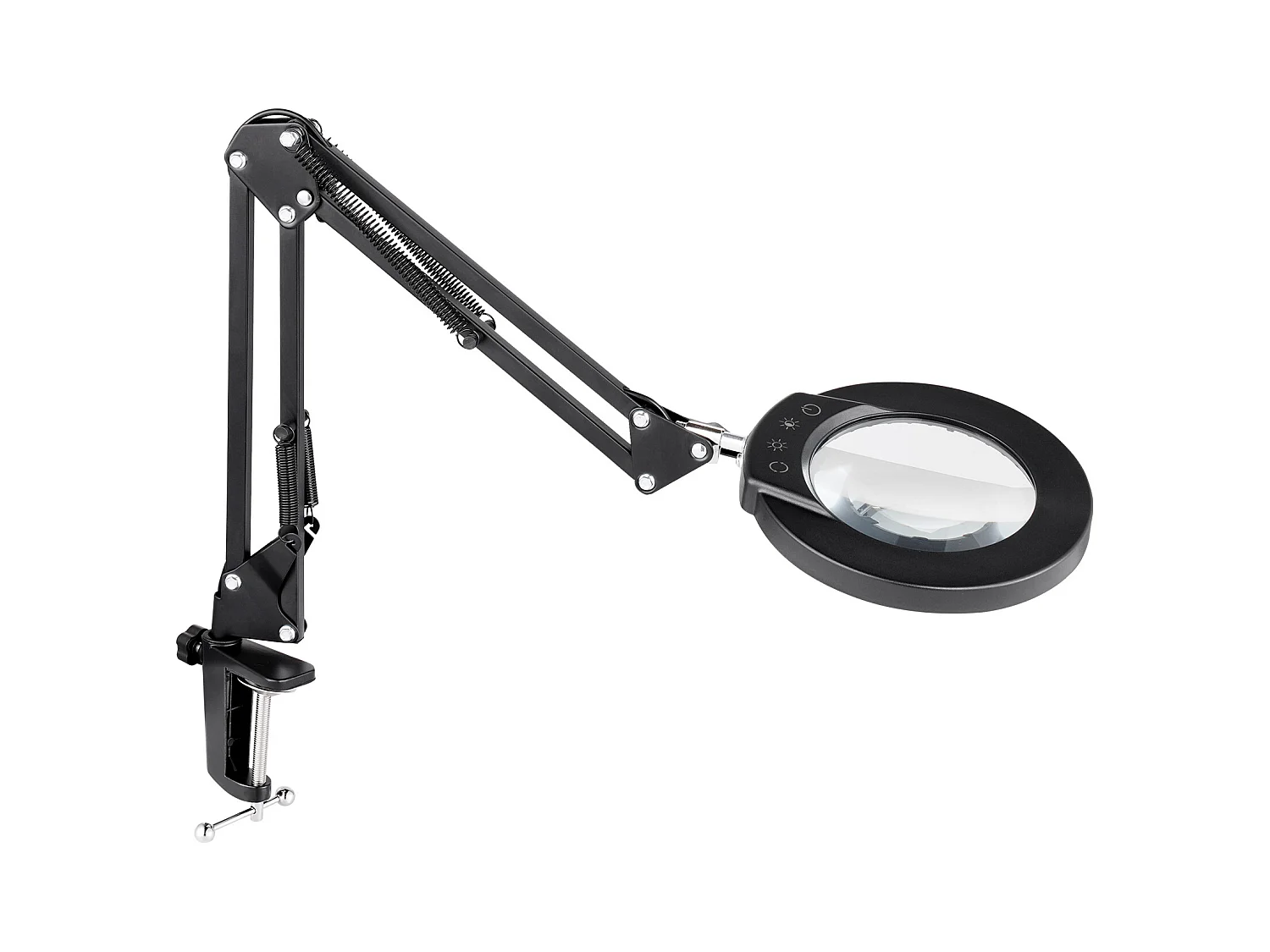 Loupe de Sol SucceBuy, 5X avec Lumière et Support LED 5 Modes de Couleur 3 en 1, Loupe sur Pied Réglable en Hauteur avec Lumière, Bras Flexible