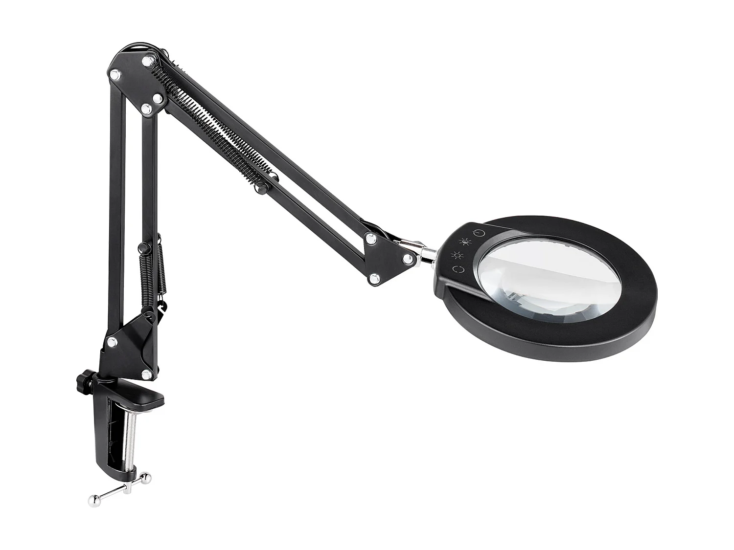 Loupe de Sol SucceBuy, 5X avec Lumière et Support LED 5 Modes de Couleur 3 en 1, Loupe sur Pied Réglable en Hauteur avec Lumière, Bras Flexible