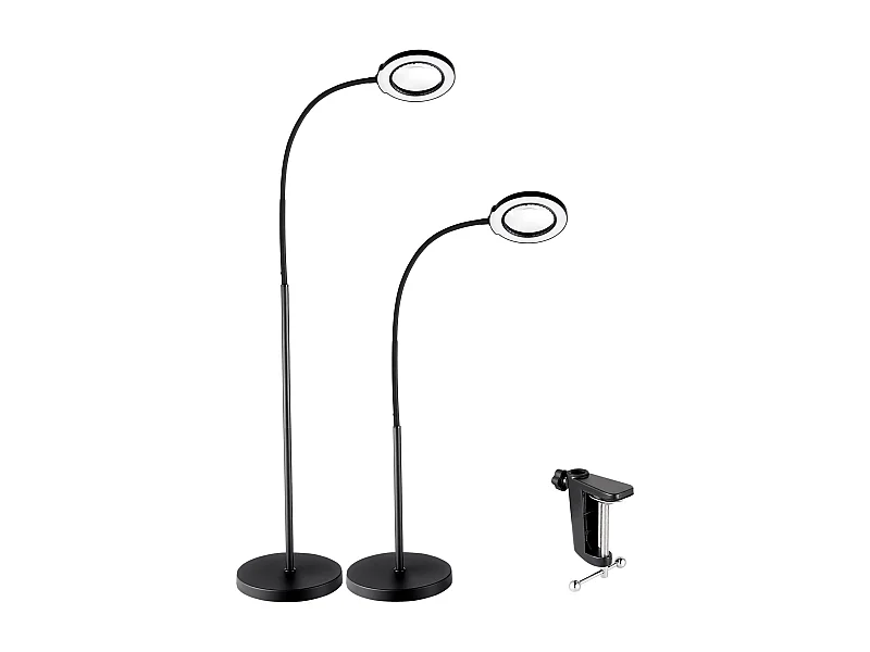 Tischlupe SucceBuy , 5-Fach Vergrößerung mit Licht, Verstellbarer Halterung und Flexiblen LED-Schwanenhals