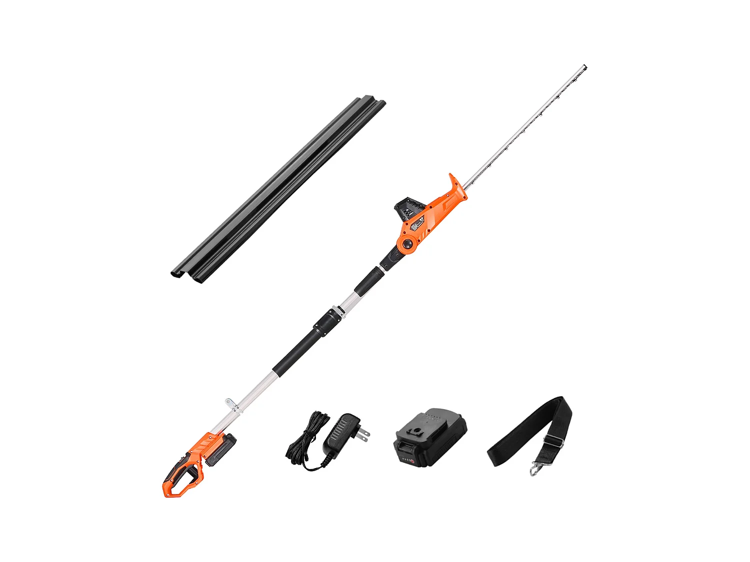 Taille-Haie Électrique Sans Fil Extensible SucceBuy, 20 V Batterie 2 A Lame 51cm, Angles Réglables