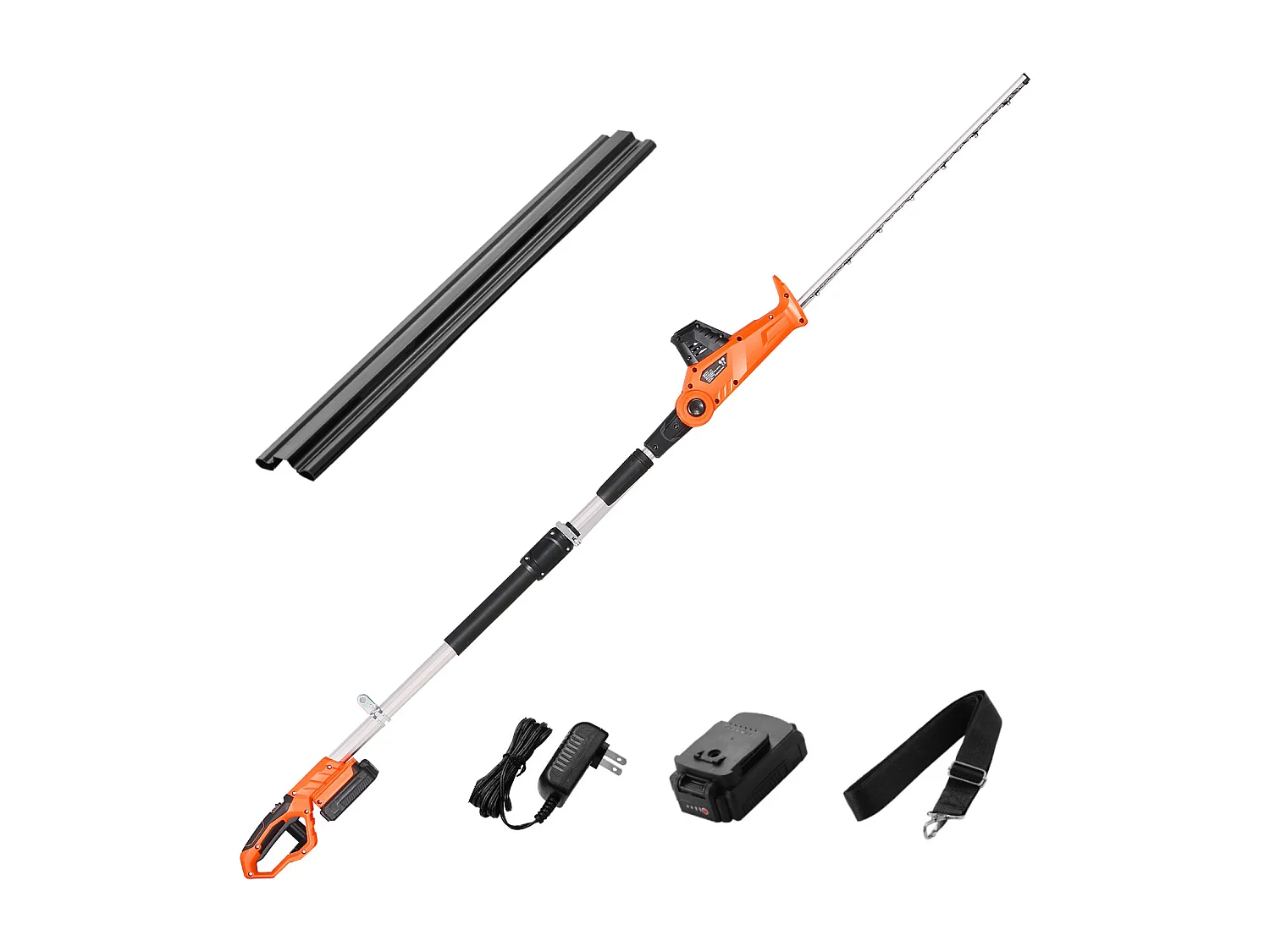 Taille-Haie Électrique Sans Fil Extensible SucceBuy, 20 V Batterie 2 A Lame 51cm, Angles Réglables