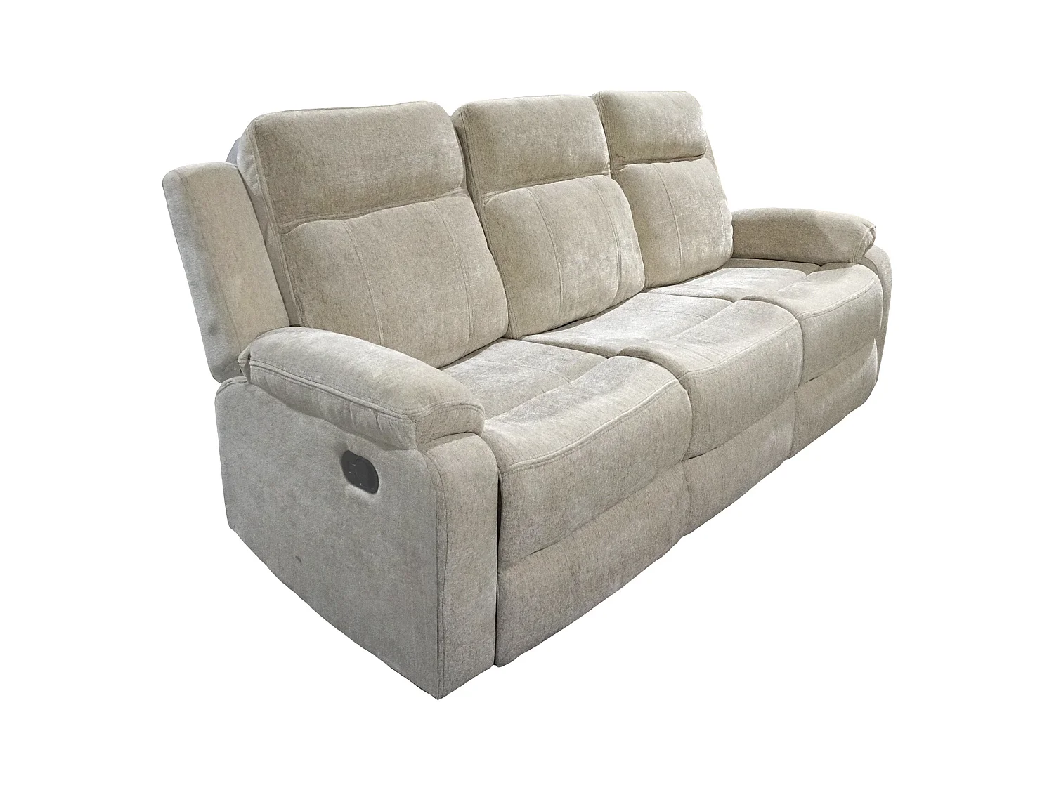 Sofá eléctrico de 3 plazas de 95x204x102 cm con mecanismo relax en color beige Reimon