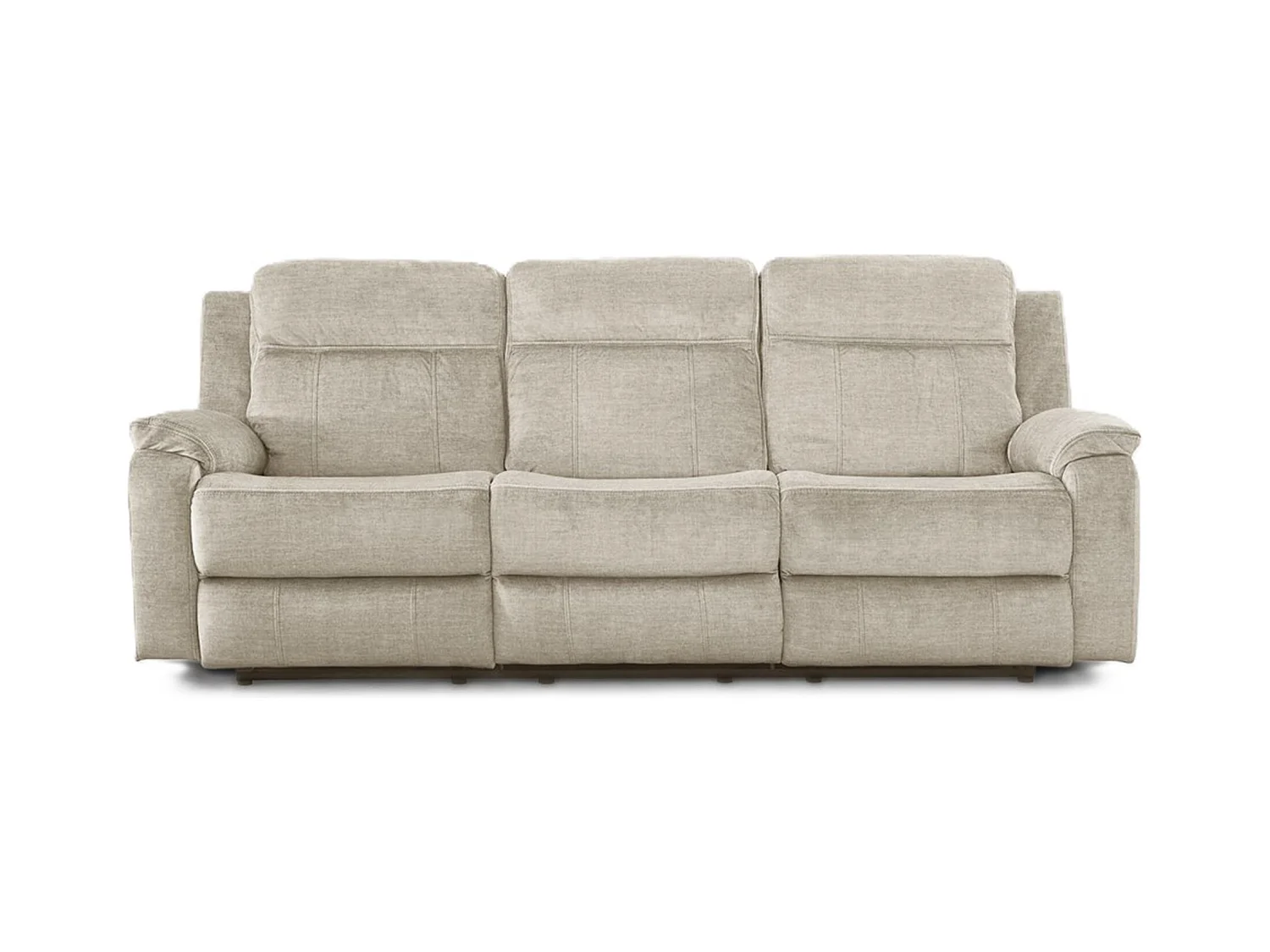 Sofá eléctrico de 3 plazas de 95x204x102 cm con mecanismo relax en color beige Reimon