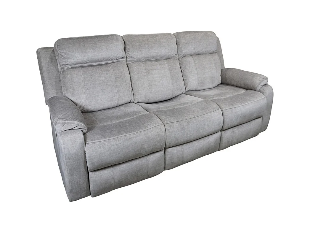 Sofá eléctrico de 3 plazas de 95x204x102 cm con mecanismo relax en color gris Reimon