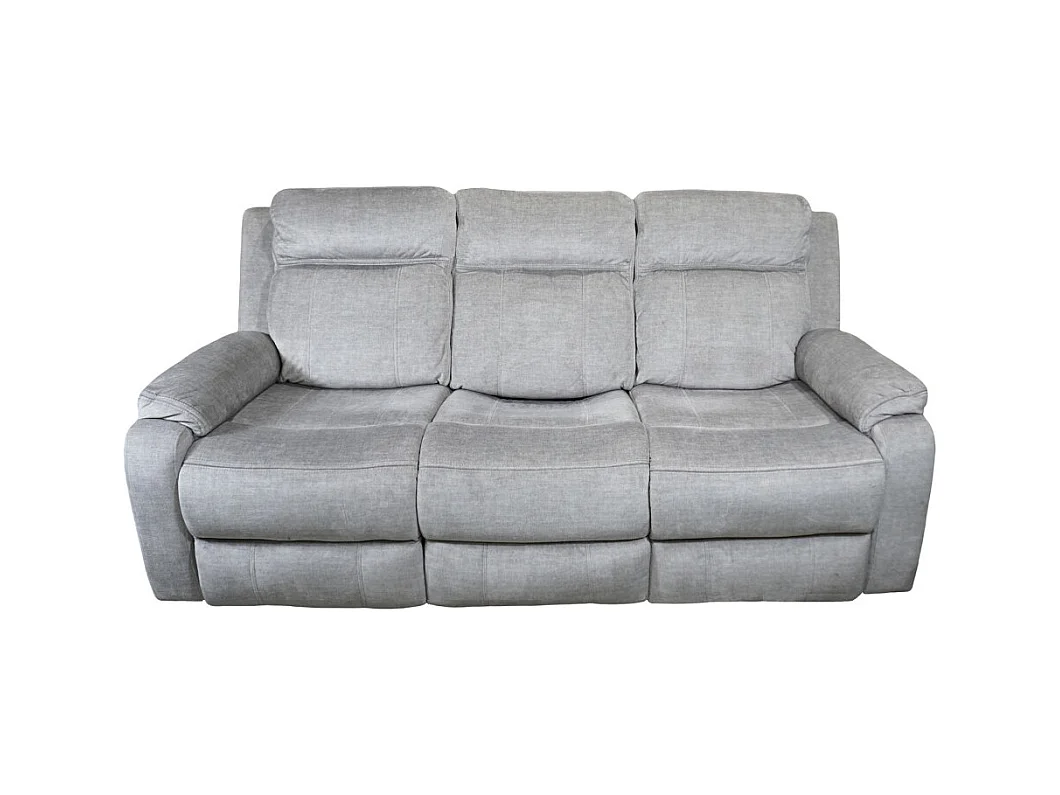 Sofá eléctrico de 3 plazas de 95x204x102 cm con mecanismo relax en color gris Reimon