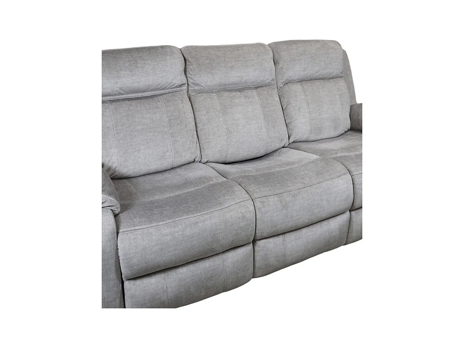 Sofá eléctrico de 3 plazas de 95x204x102 cm con mecanismo relax en color gris Reimon