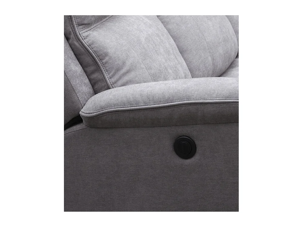 Sofá eléctrico de 3 plazas de 95x204x102 cm con mecanismo relax en color gris Reimon