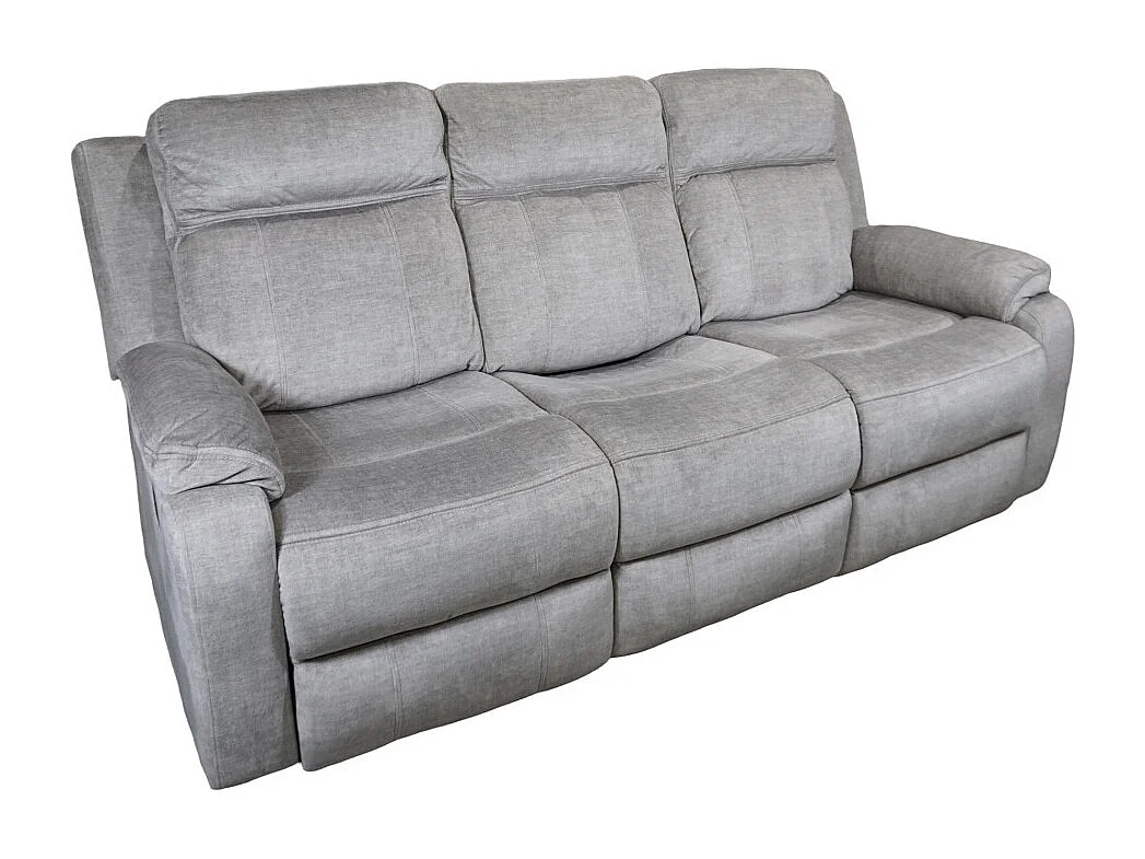 Sofá eléctrico de 3 plazas de 95x204x102 cm con mecanismo relax en color gris Reimon
