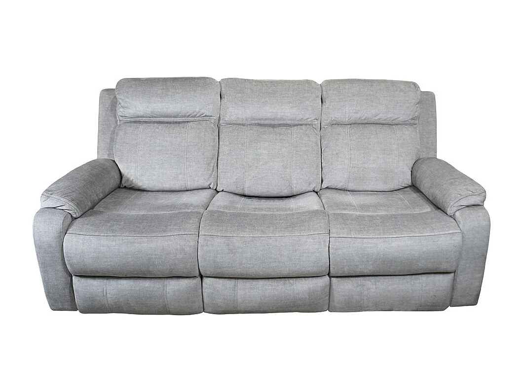 Sofá eléctrico de 3 plazas de 95x204x102 cm con mecanismo relax en color gris Reimon