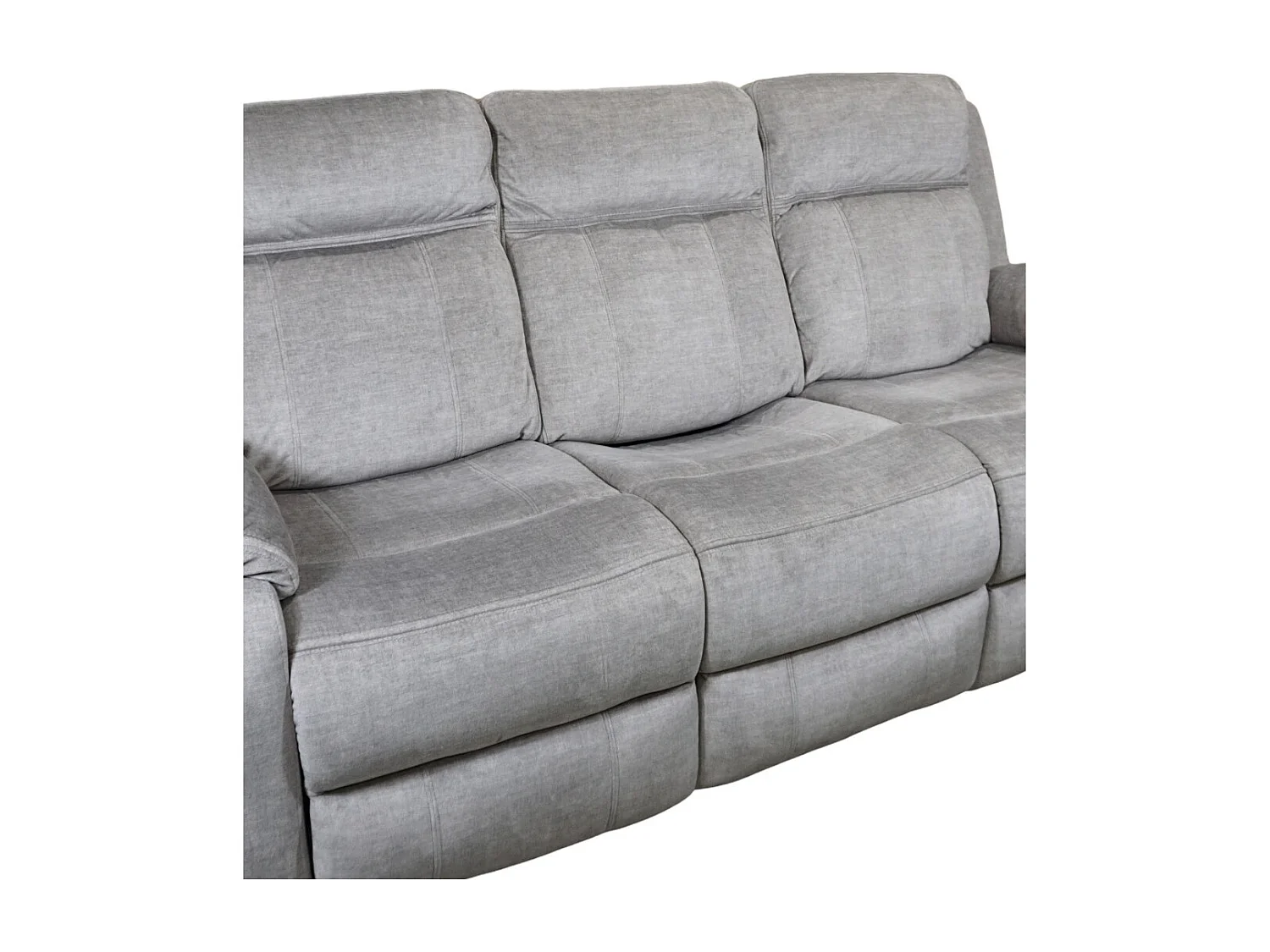 Sofá eléctrico de 3 plazas de 95x204x102 cm con mecanismo relax en color gris Reimon