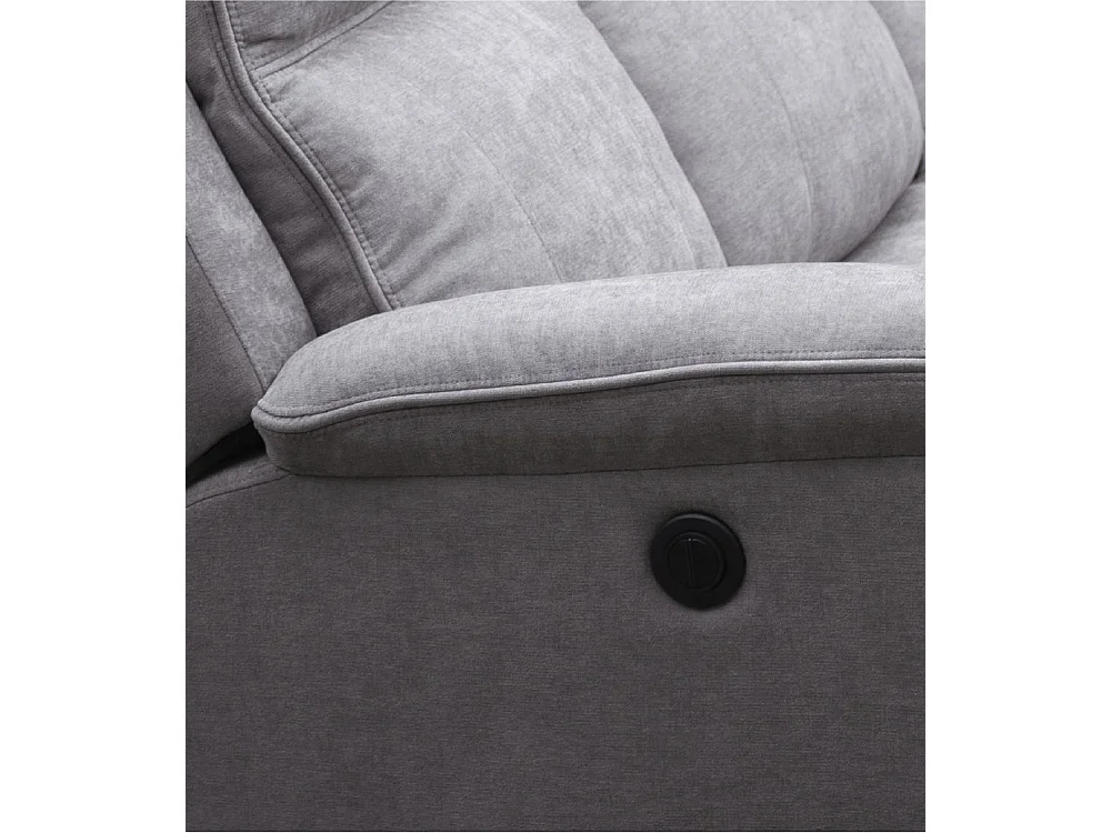 Sofá eléctrico de 3 plazas de 95x204x102 cm con mecanismo relax en color gris Reimon
