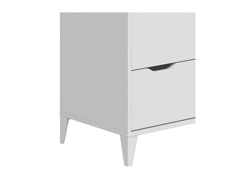 Cómoda de 76x71x40 cm con 3 cajones y patas de 10 cm en color blanco y beige Noive