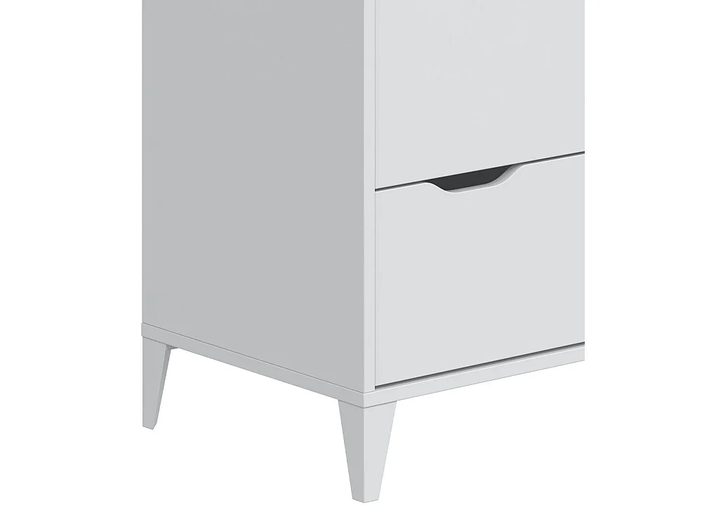 Cómoda de 76x71x40 cm con 3 cajones y patas de 10 cm en color blanco y beige Noive