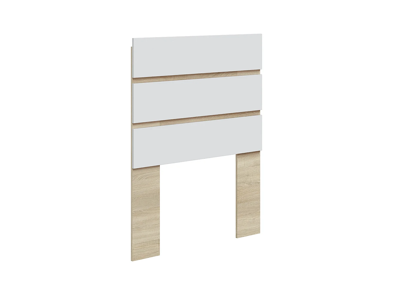 Cabecero de 126x100x3 cm para camas de 90 cm de melamina en color blanco y beige Ébano