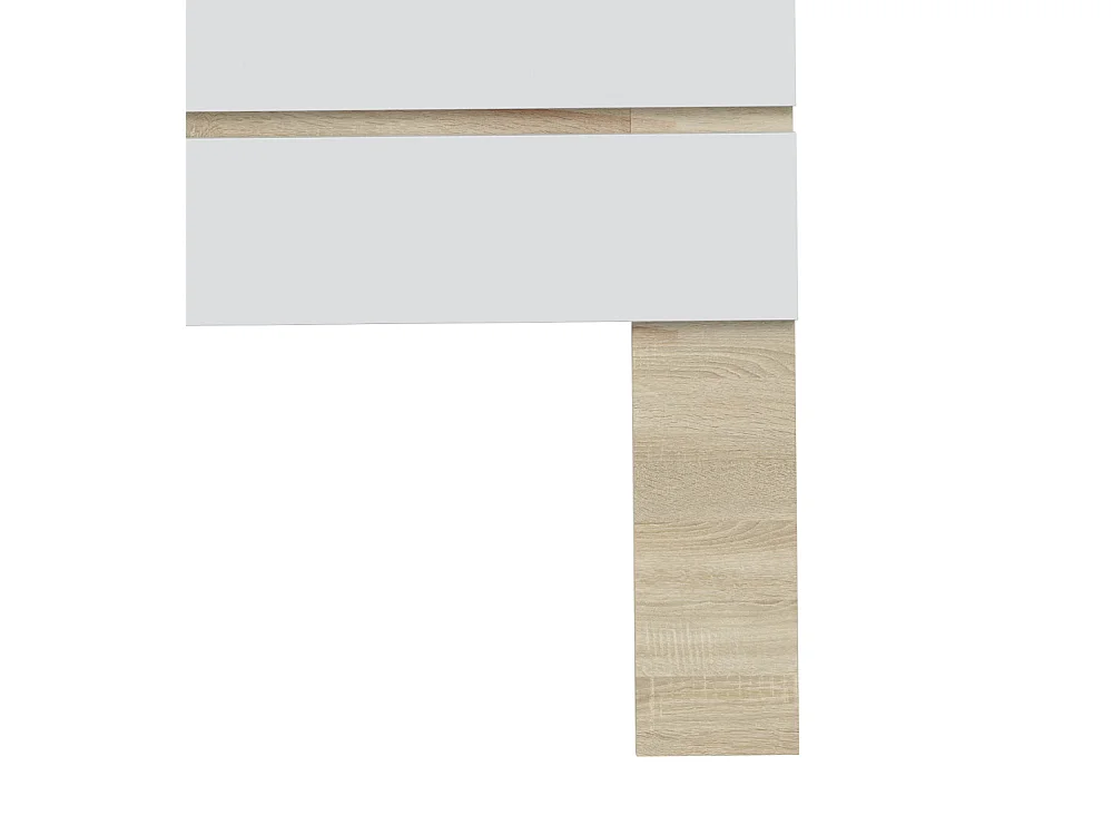 Cabecero de 126x100x3 cm para camas de 90 cm de melamina en color blanco y beige Ébano