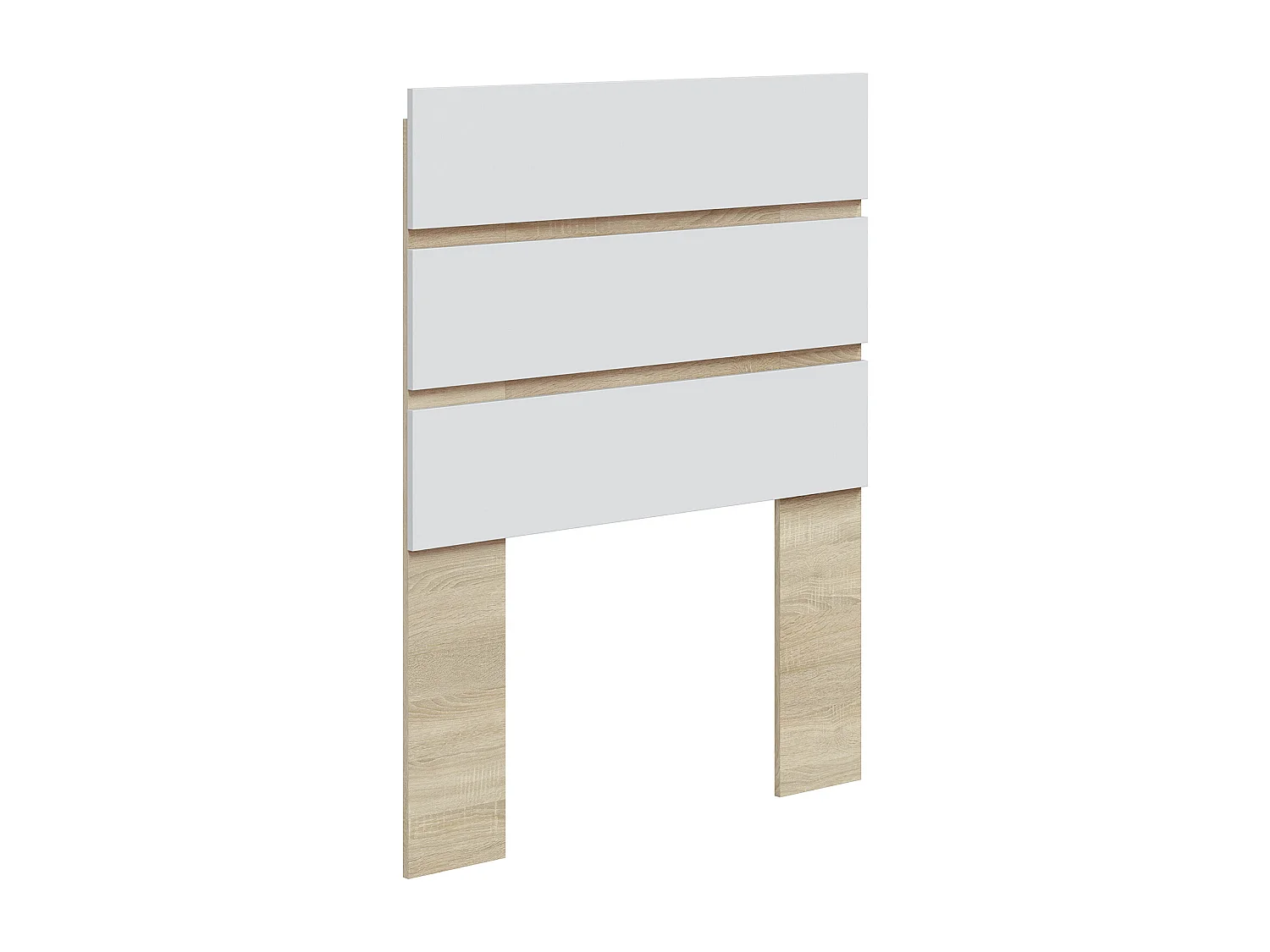 Cabecero de 126x100x3 cm para camas de 90 cm de melamina en color blanco y beige Ébano