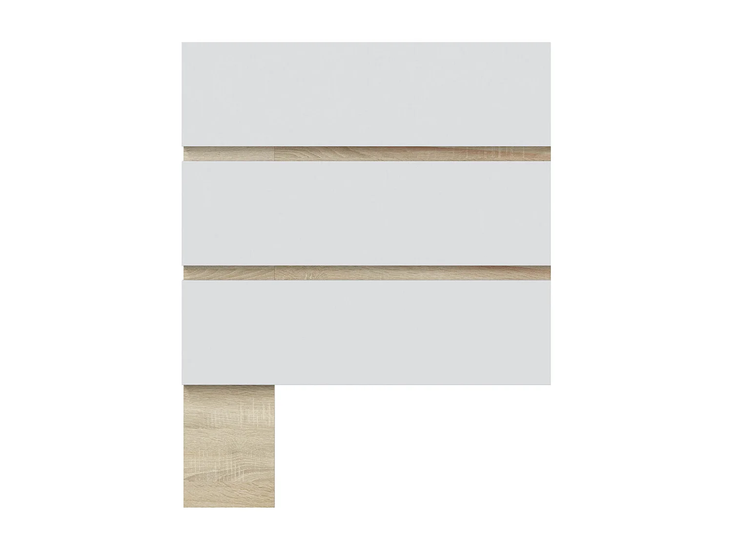 Cabecero de 126x100x3 cm para camas de 90 cm de melamina en color blanco y beige Ébano