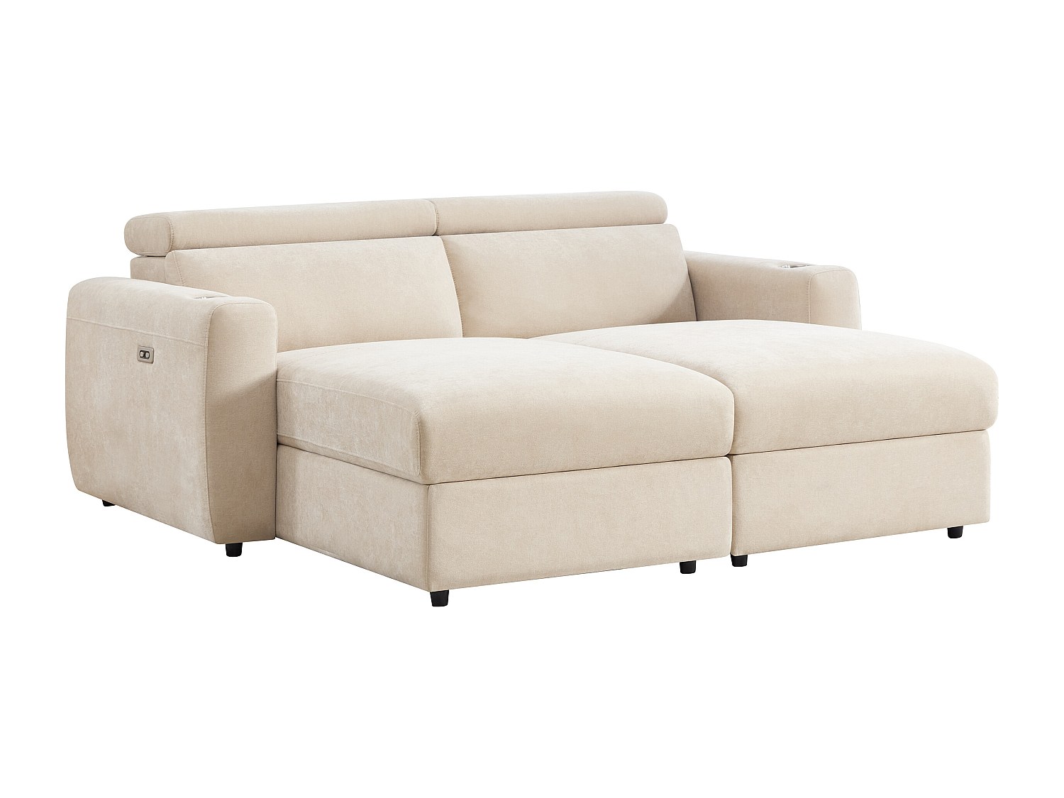 3-Sitzer Sofa mit elektrischer Relaxfunktion und tiefer Sitzfläche aus beig günstig online kaufen