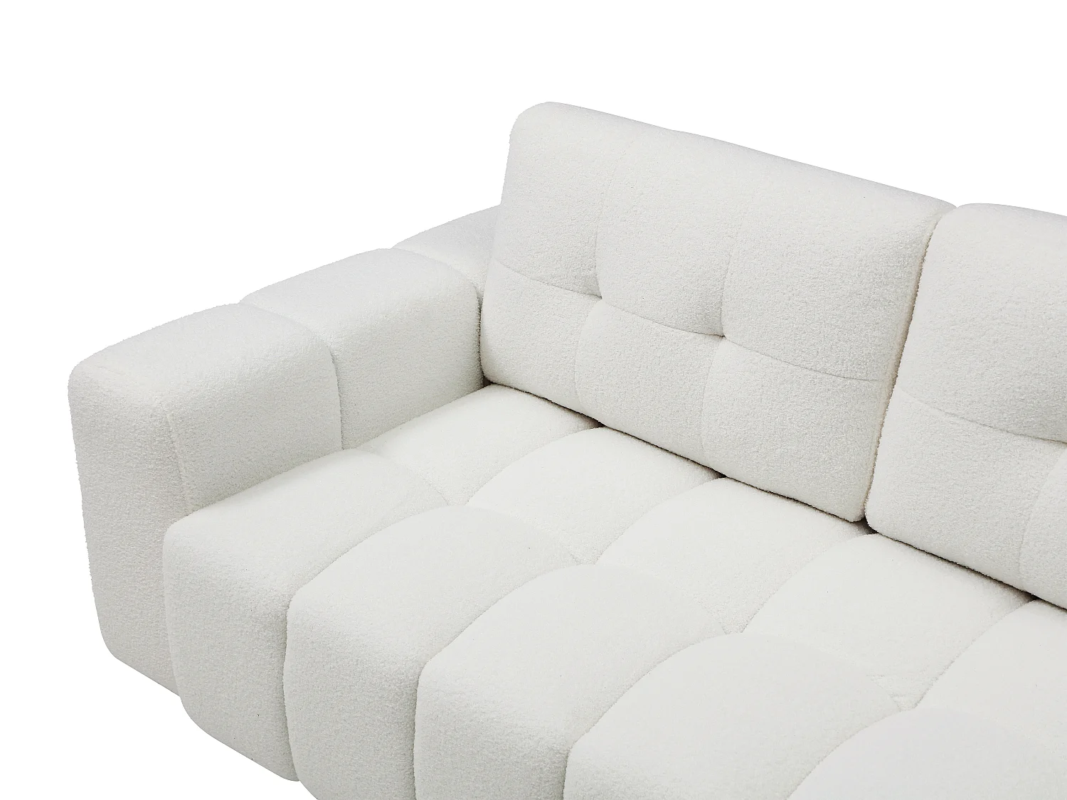 Canapé 2 places en tissu bouclette blanc SOPELANA