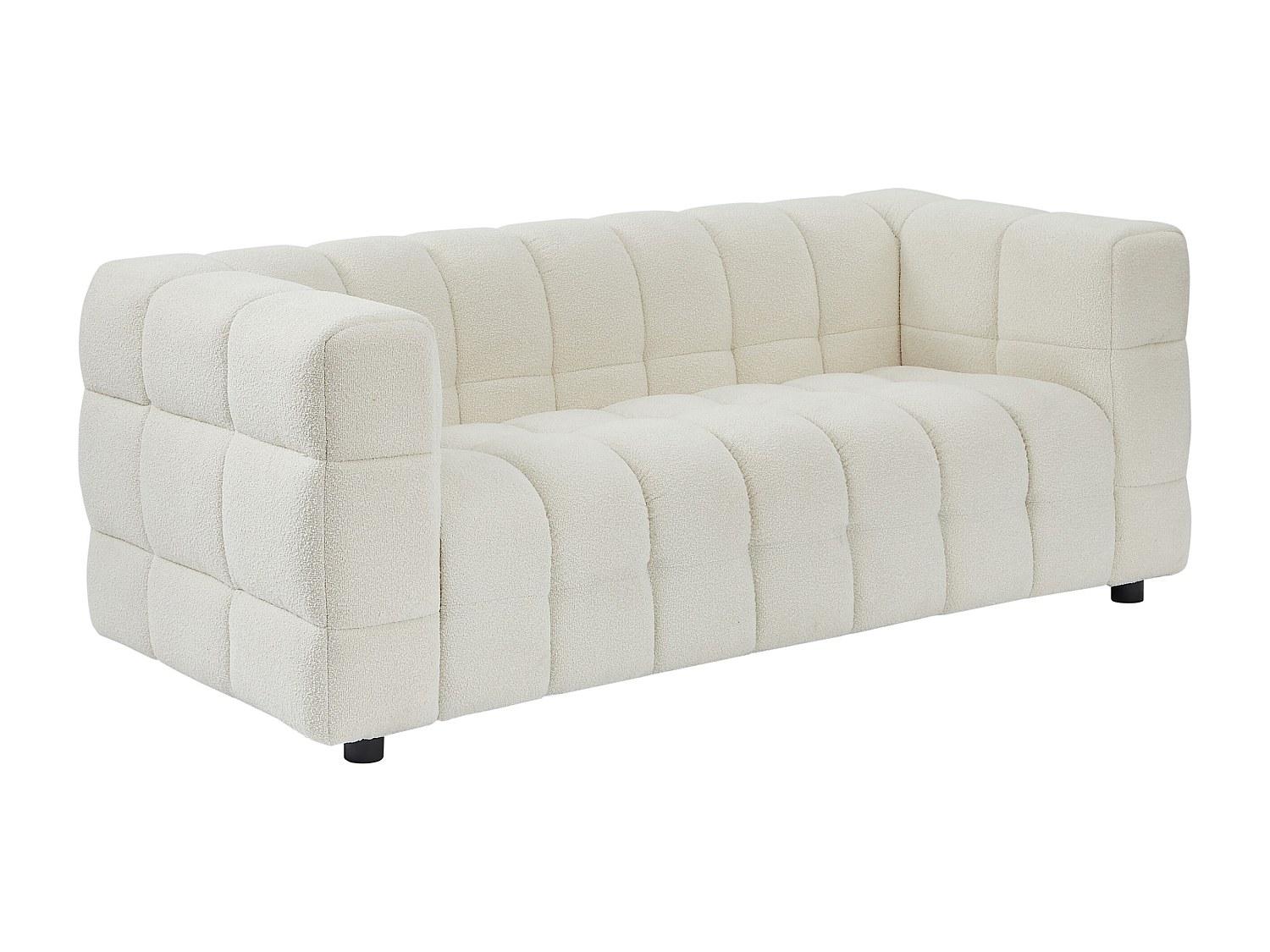 Sofa 2-Sitzer – Bouclé-Stoff – Elfenbeinfarben – LERICI von Pascal Morabito günstig online kaufen