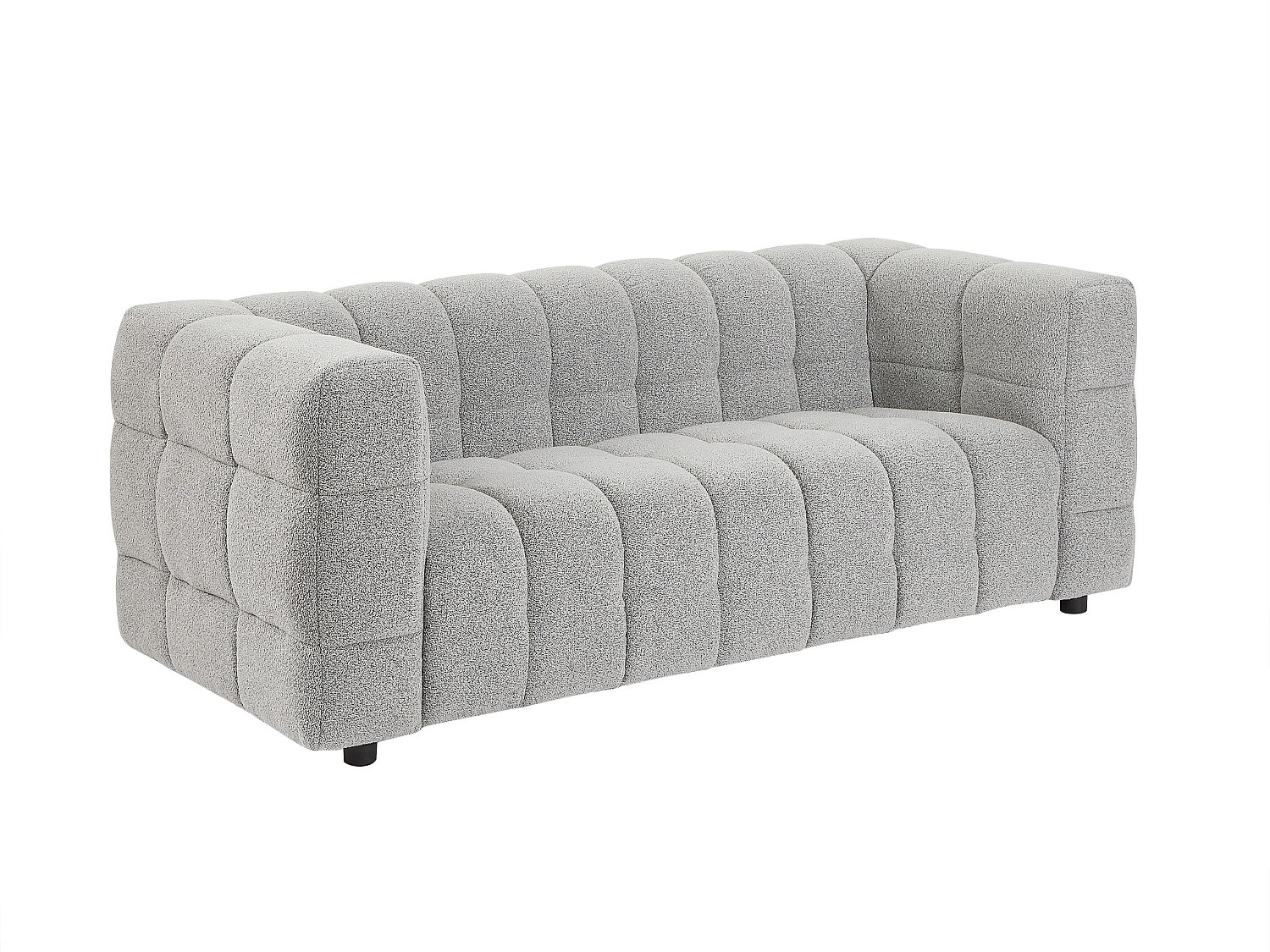 Sofa 2-Sitzer – Bouclé-Stoff – Hellgrau – LERICI von Pascal Morabito günstig online kaufen