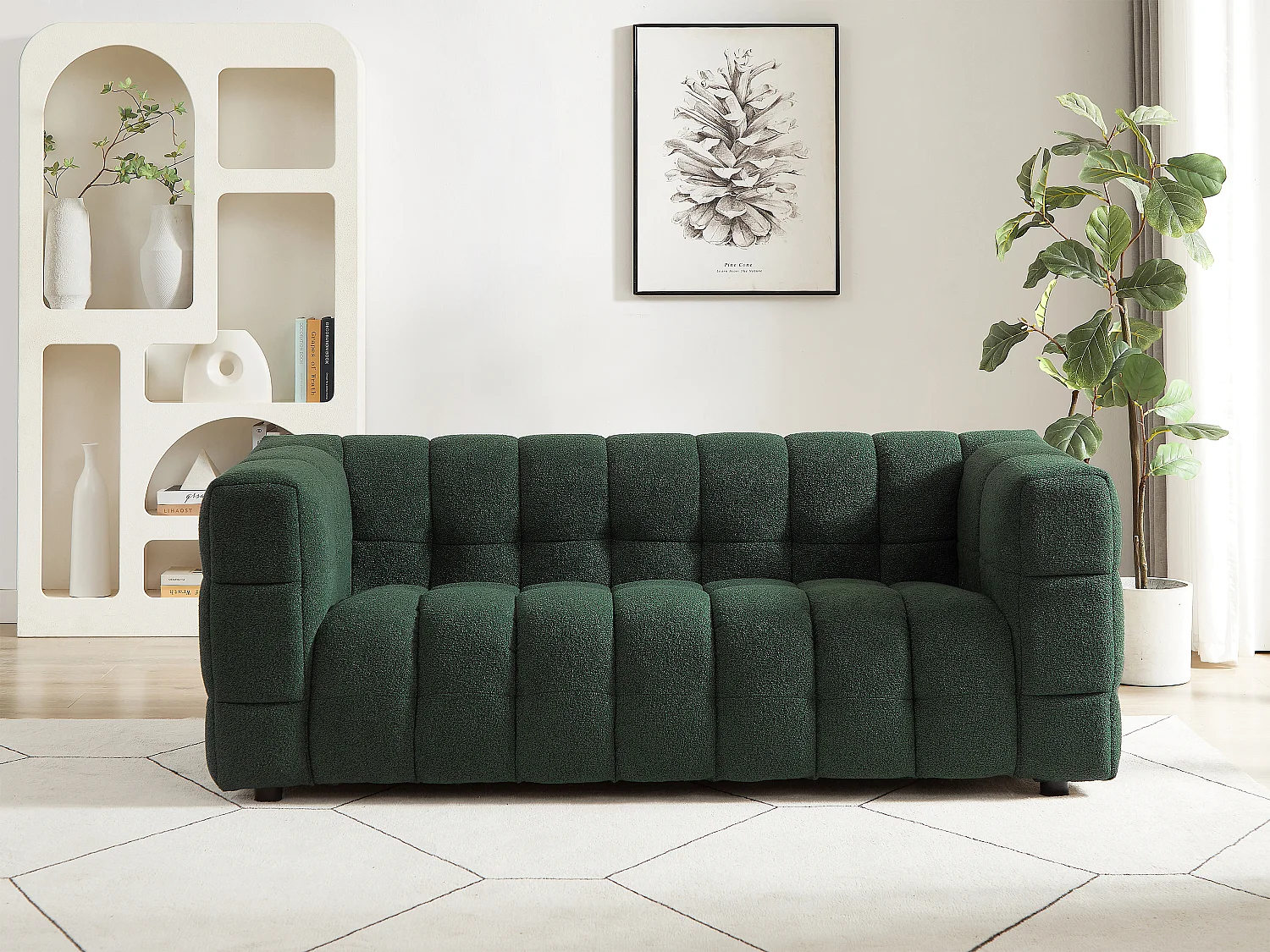 Canapé 2 places en tissu bouclette vert LERICI de Pascal Morabito