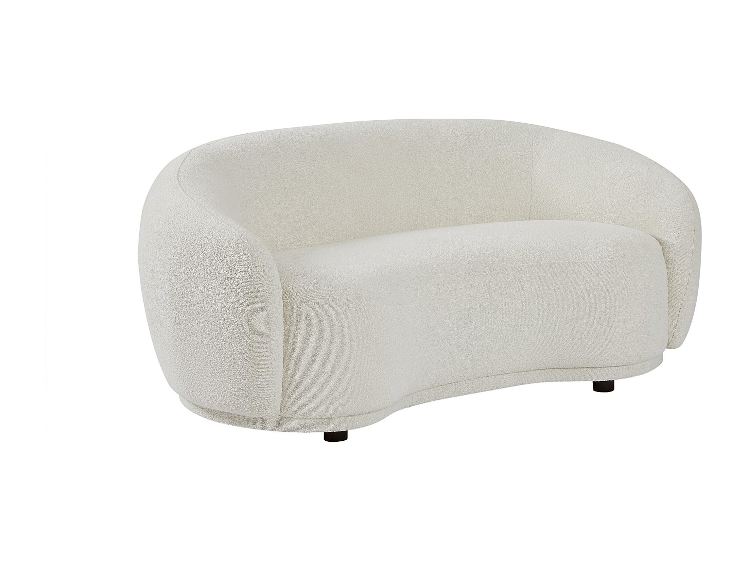 Sofa 2-Sitzer aus Bouclé-Stoff – Elfenbeinweiß – BOVANA von Pascal Morabito günstig online kaufen