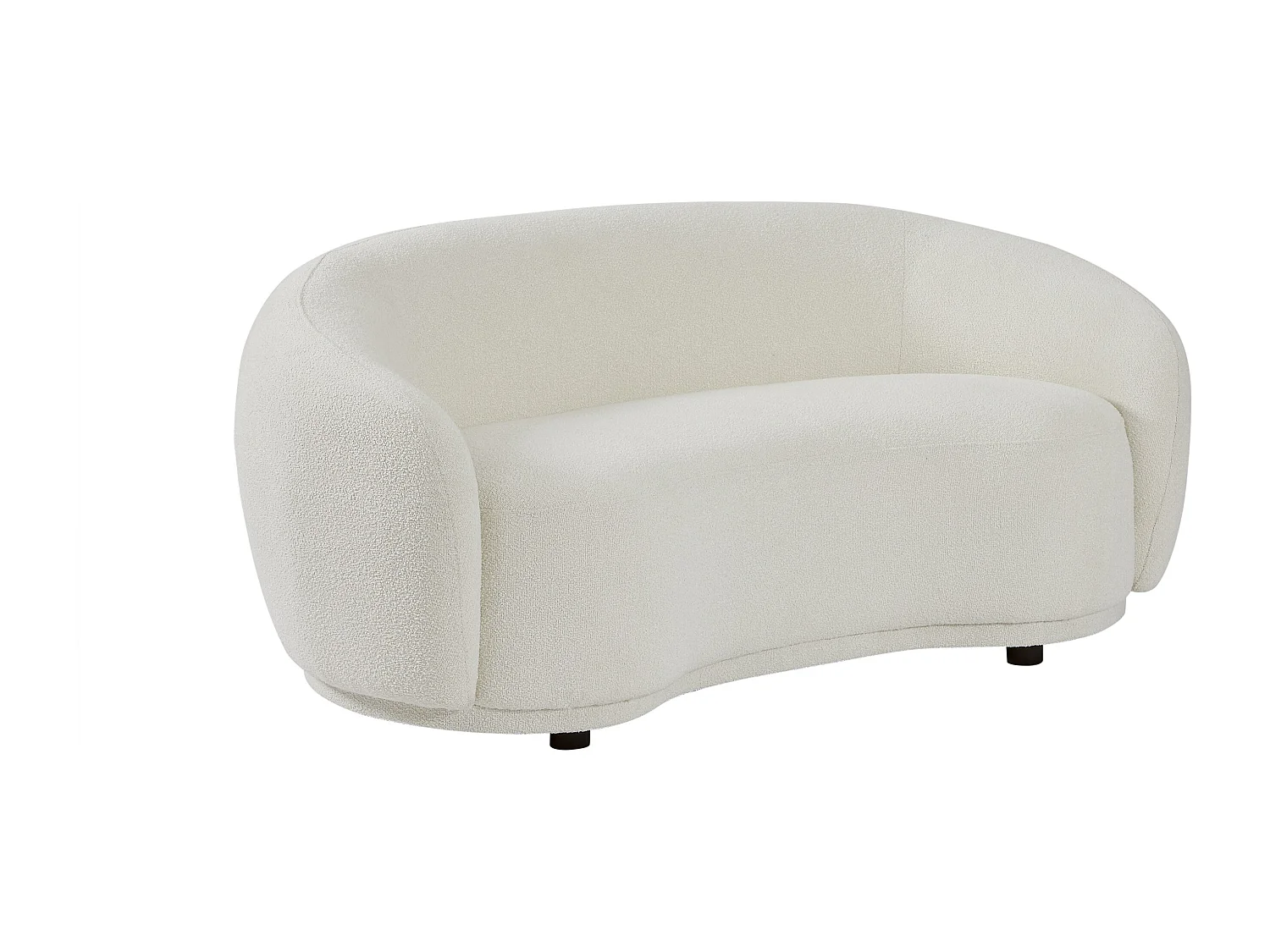 Canapé 2 places en tissu bouclette blanc ivoire BOVANA de Pascal Morabito