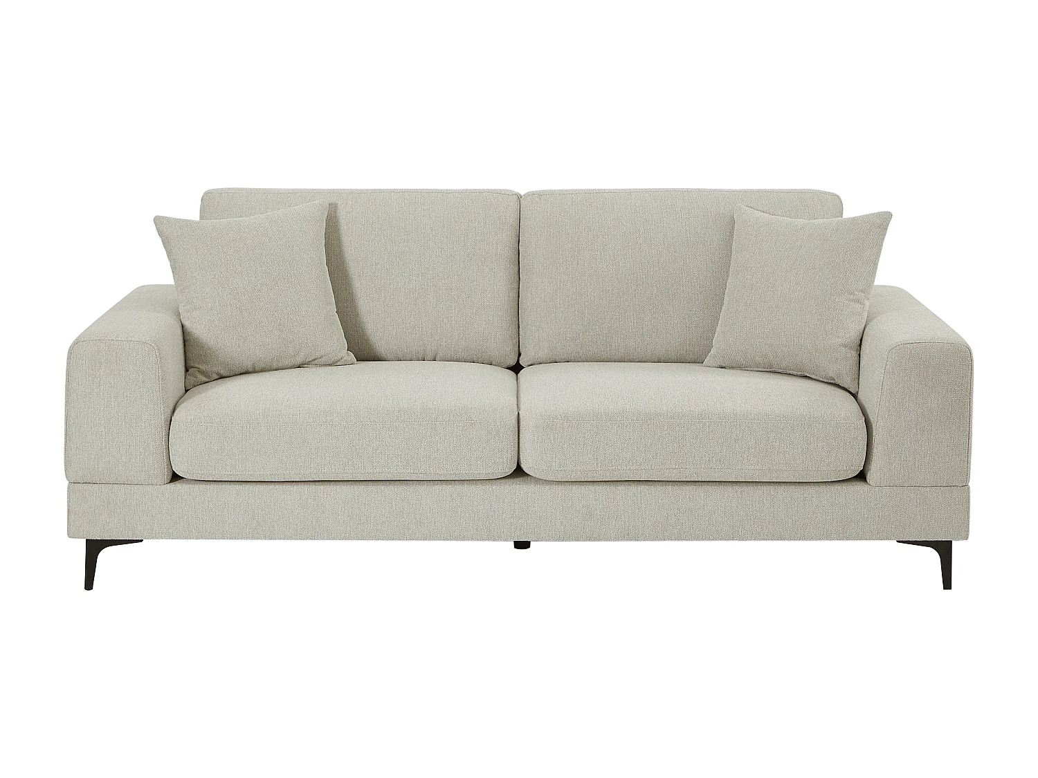 Canapé 2 places en tissu texturé beige JAMOLO