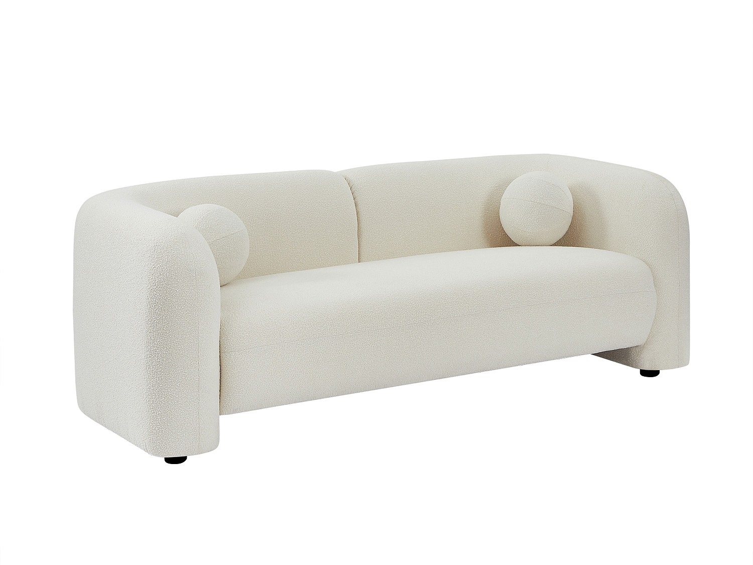 Sofa 2-Sitzer - Bouclé-Stoff - Weiß/Ivory - OVOTAS günstig online kaufen