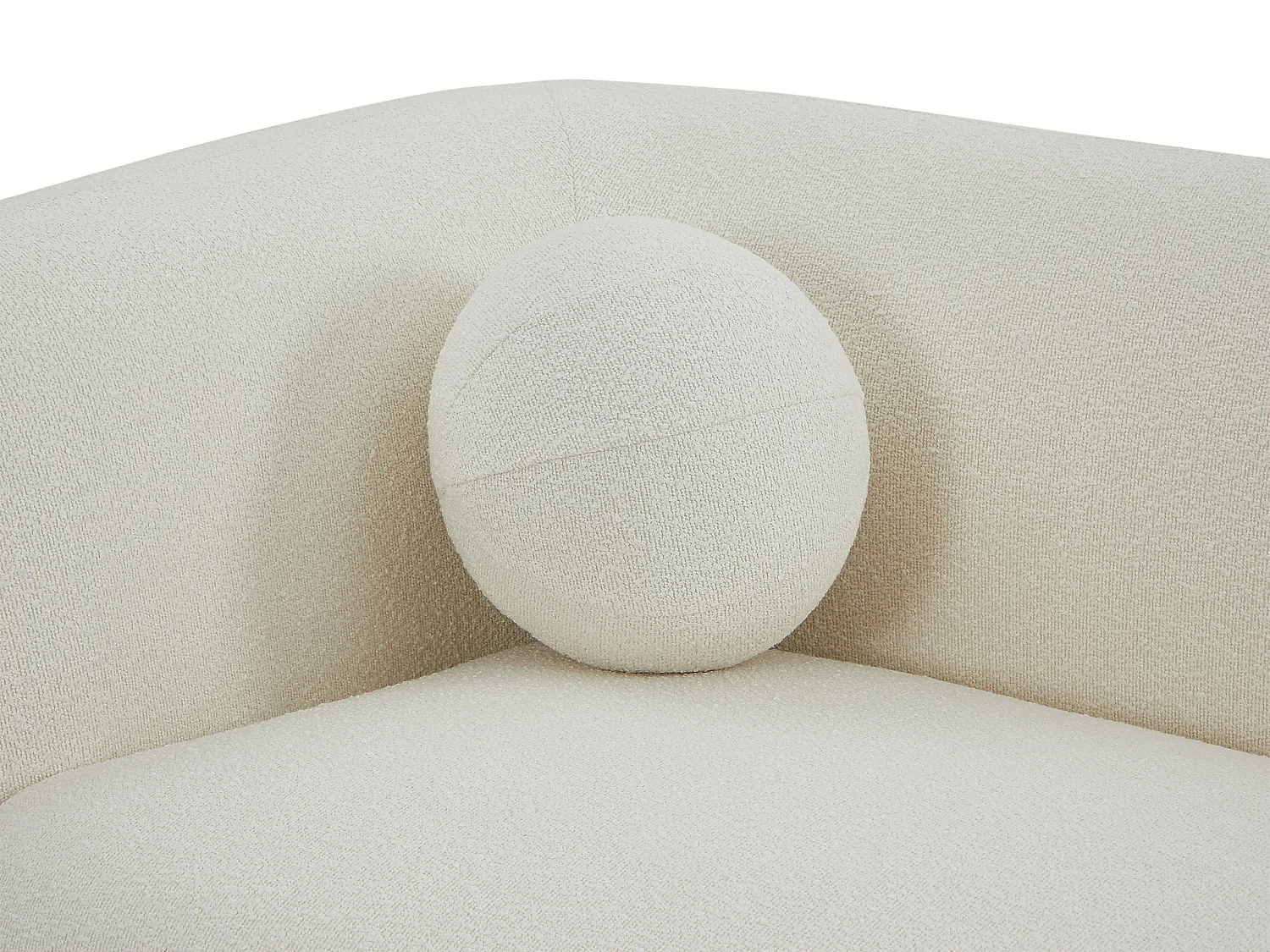 Canapé 2 places en tissu bouclette blanc ivoire OVOTAS