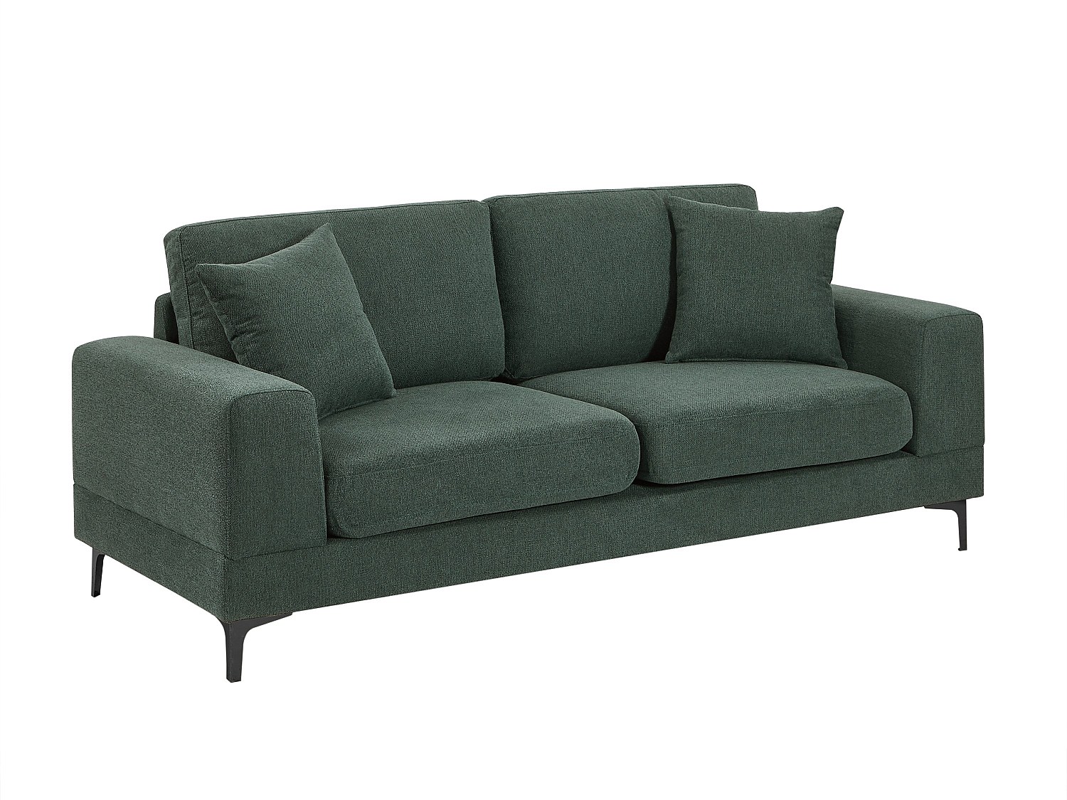 Sofa 2-Sitzer – Strukturstoff – Grün – JAMOLO günstig online kaufen