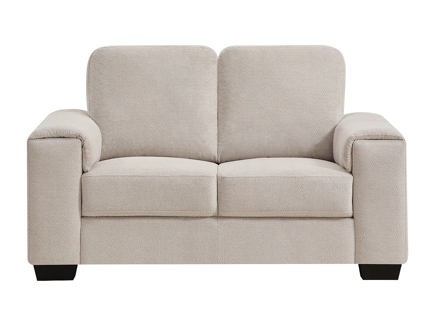 Canapé 2 places en tissu texturé beige EMBAPO