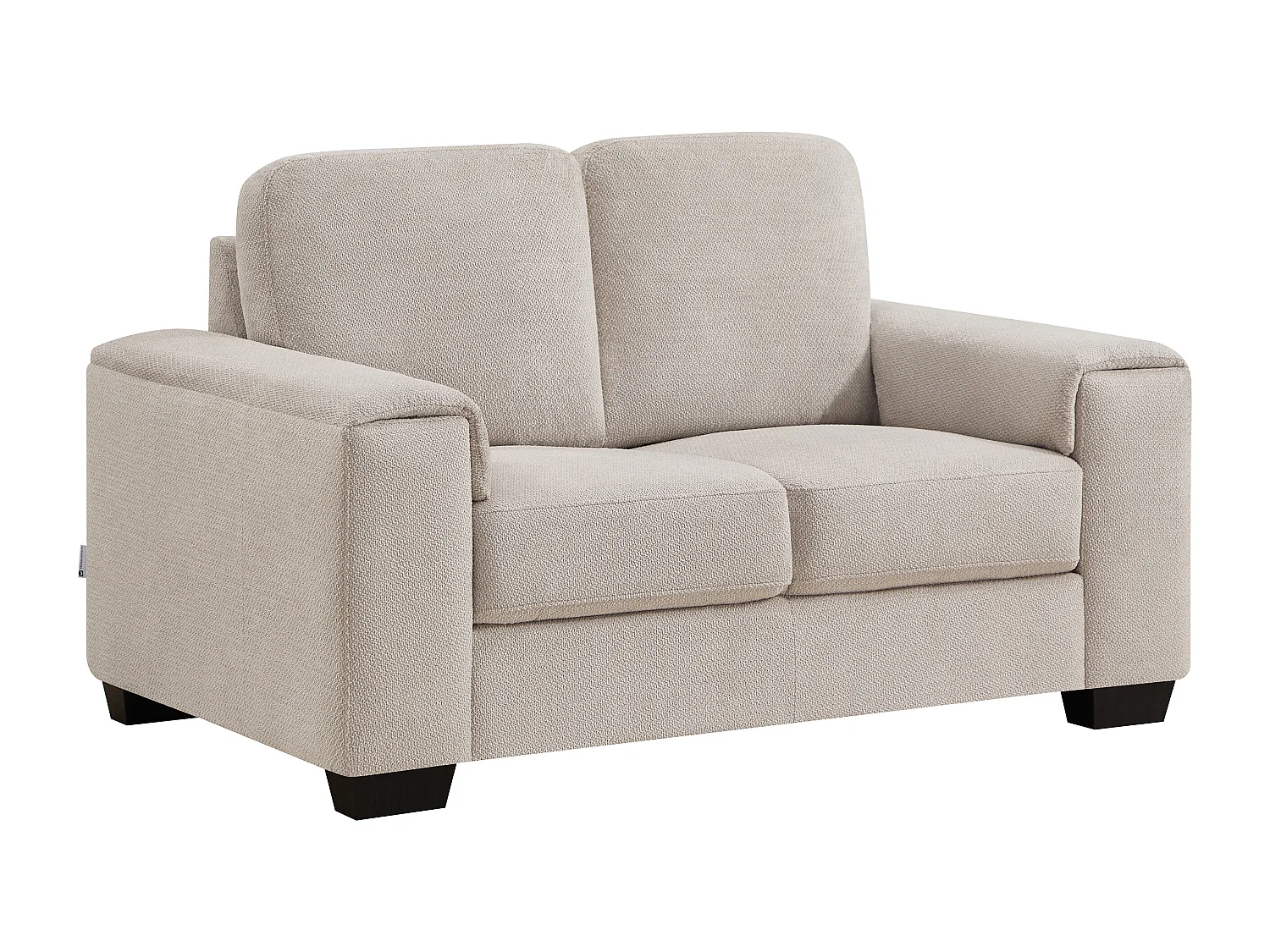 Canapé 2 places en tissu texturé beige EMBAPO