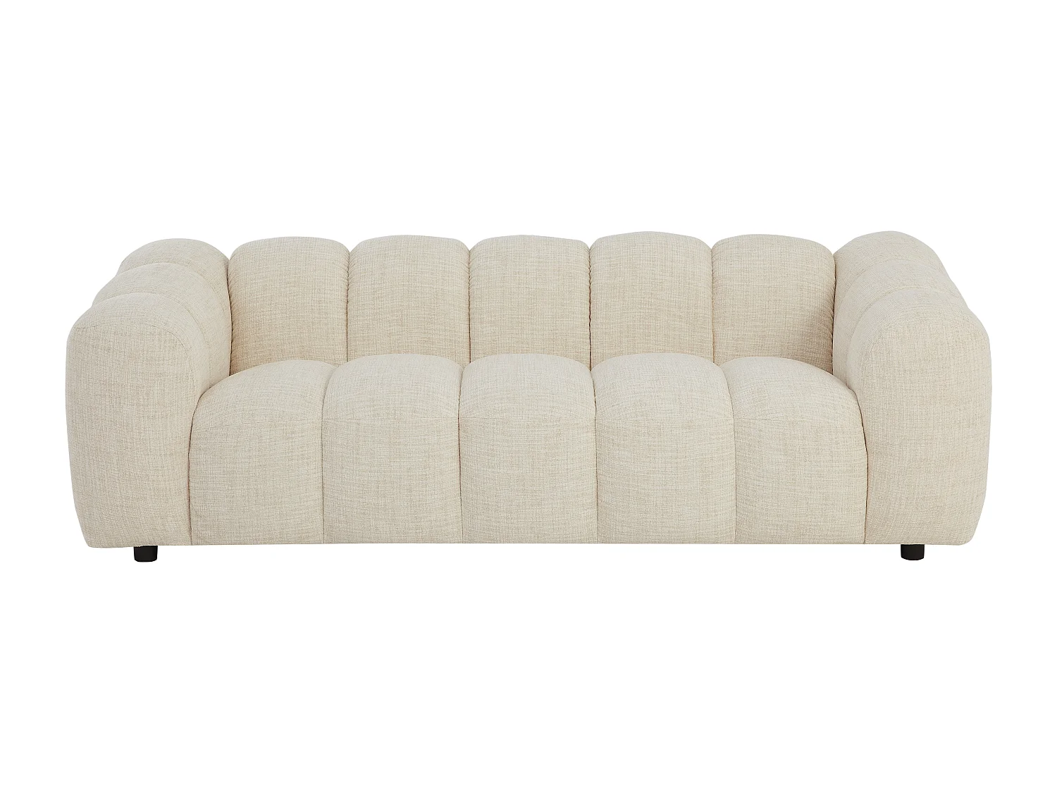 Canapé 3 places en tissu chenille beige NELIMAR