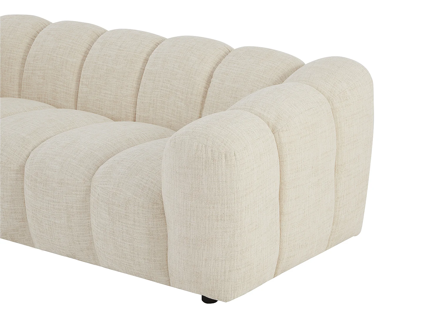 Canapé 3 places en tissu chenille beige NELIMAR