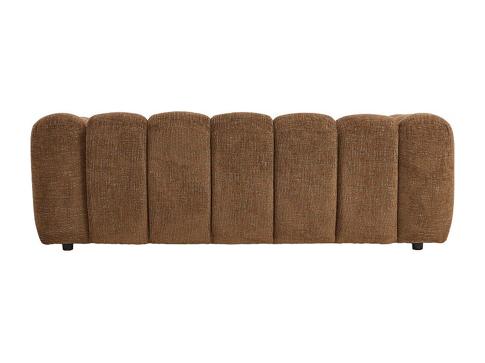 Canapé 3 places en tissu chenille marron NELIMAR