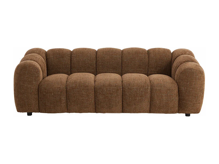 Canapé 3 places en tissu chenille marron NELIMAR