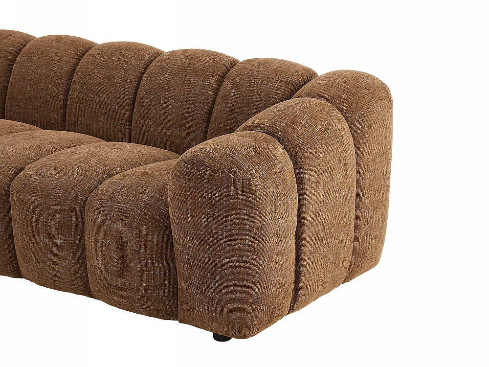 Canapé 3 places en tissu chenille marron NELIMAR