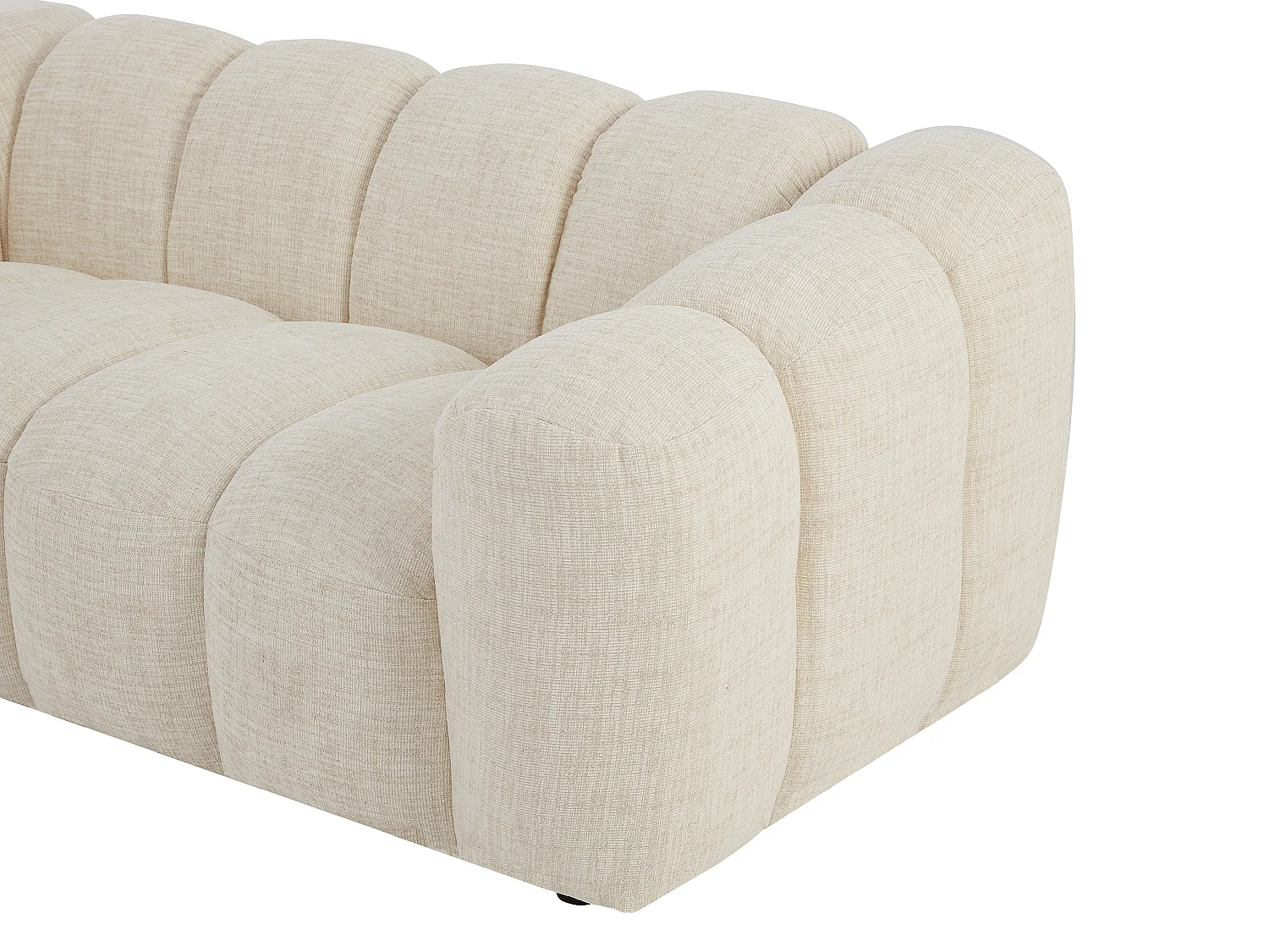 Canapé 2 places en tissu chenille beige NELIMAR