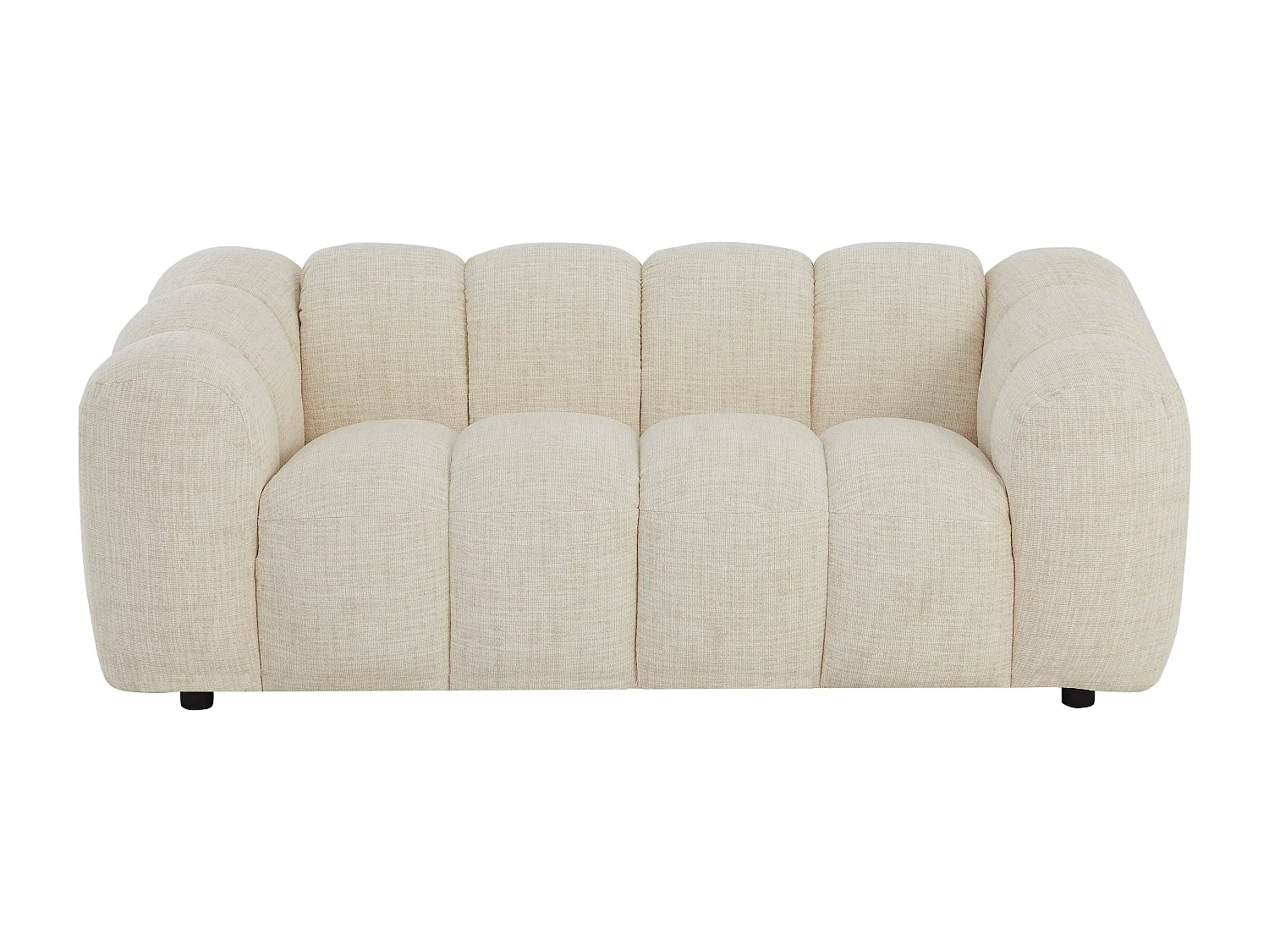 Canapé 2 places en tissu chenille beige NELIMAR