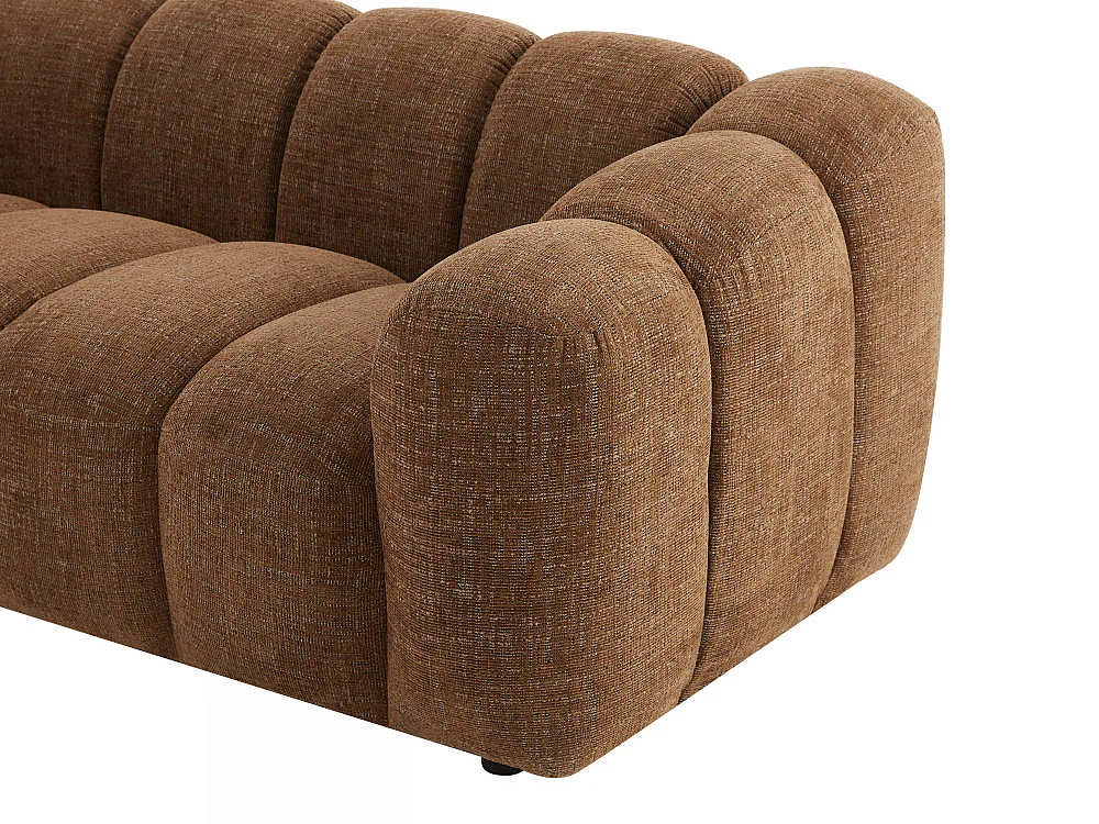 Canapé 2 places en tissu chenille marron NELIMAR