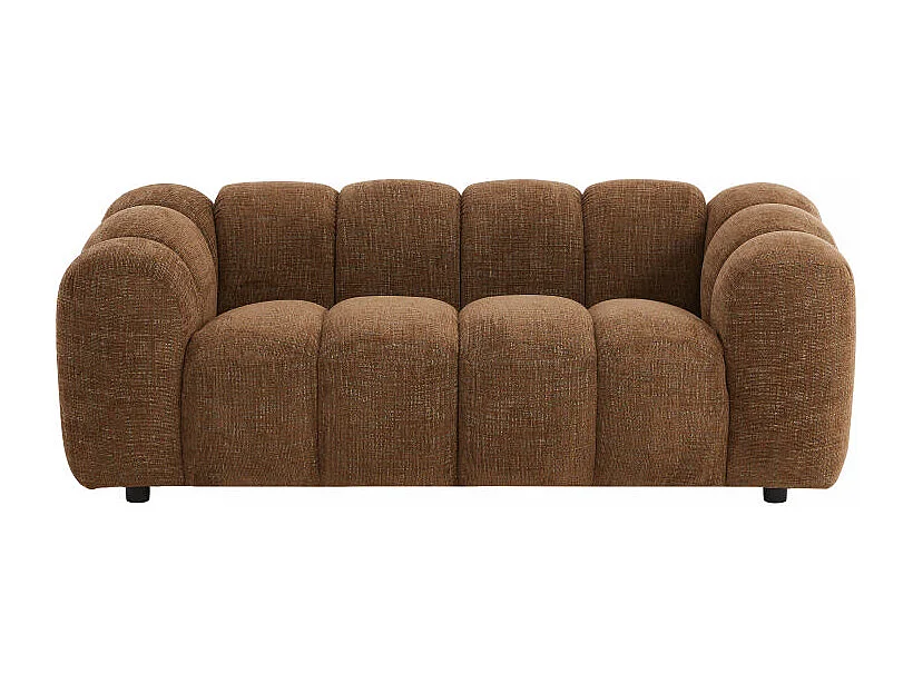 Canapé 2 places en tissu chenille marron NELIMAR